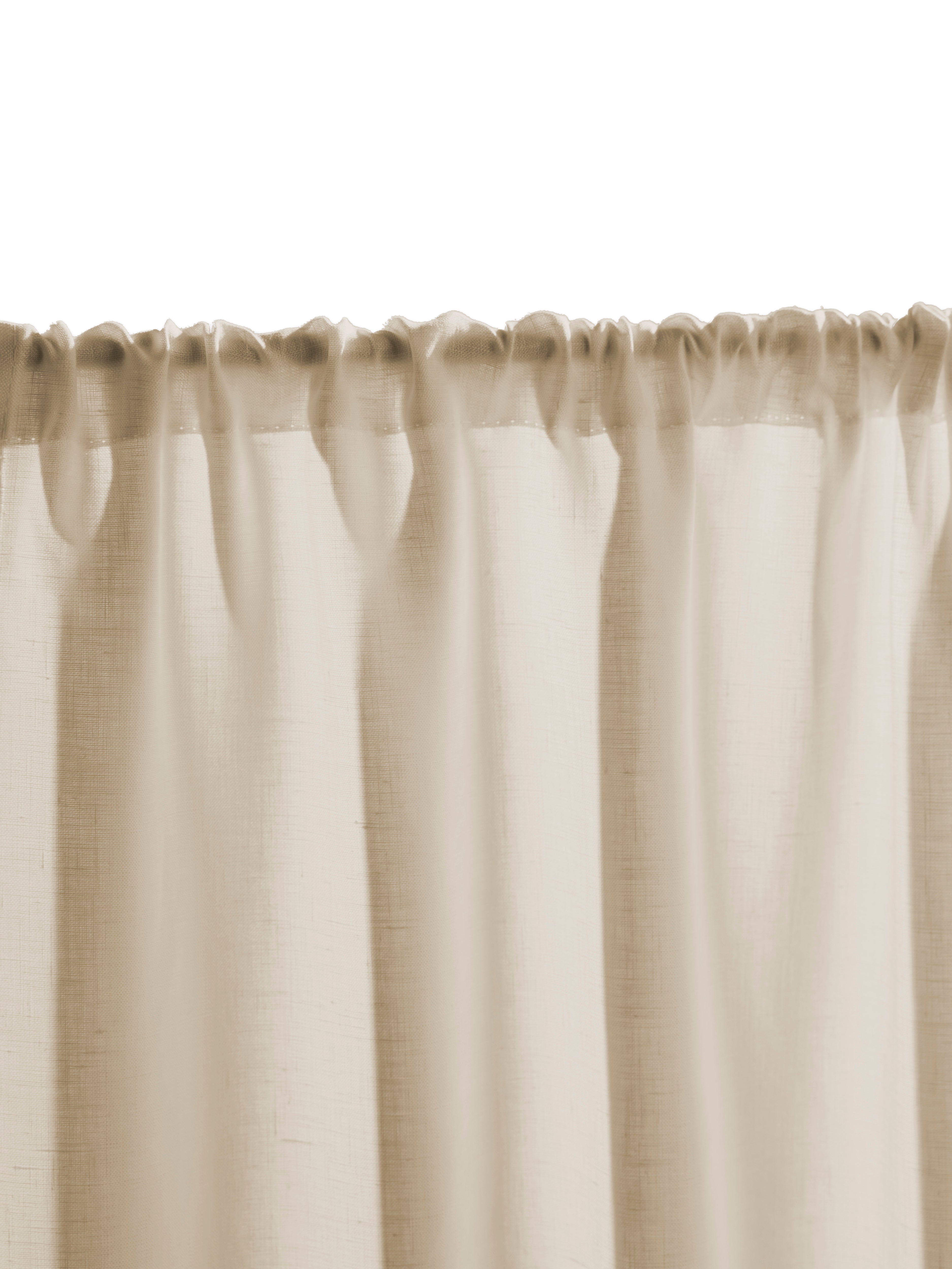 The cafe curtain - lightweight linen with a double pocket