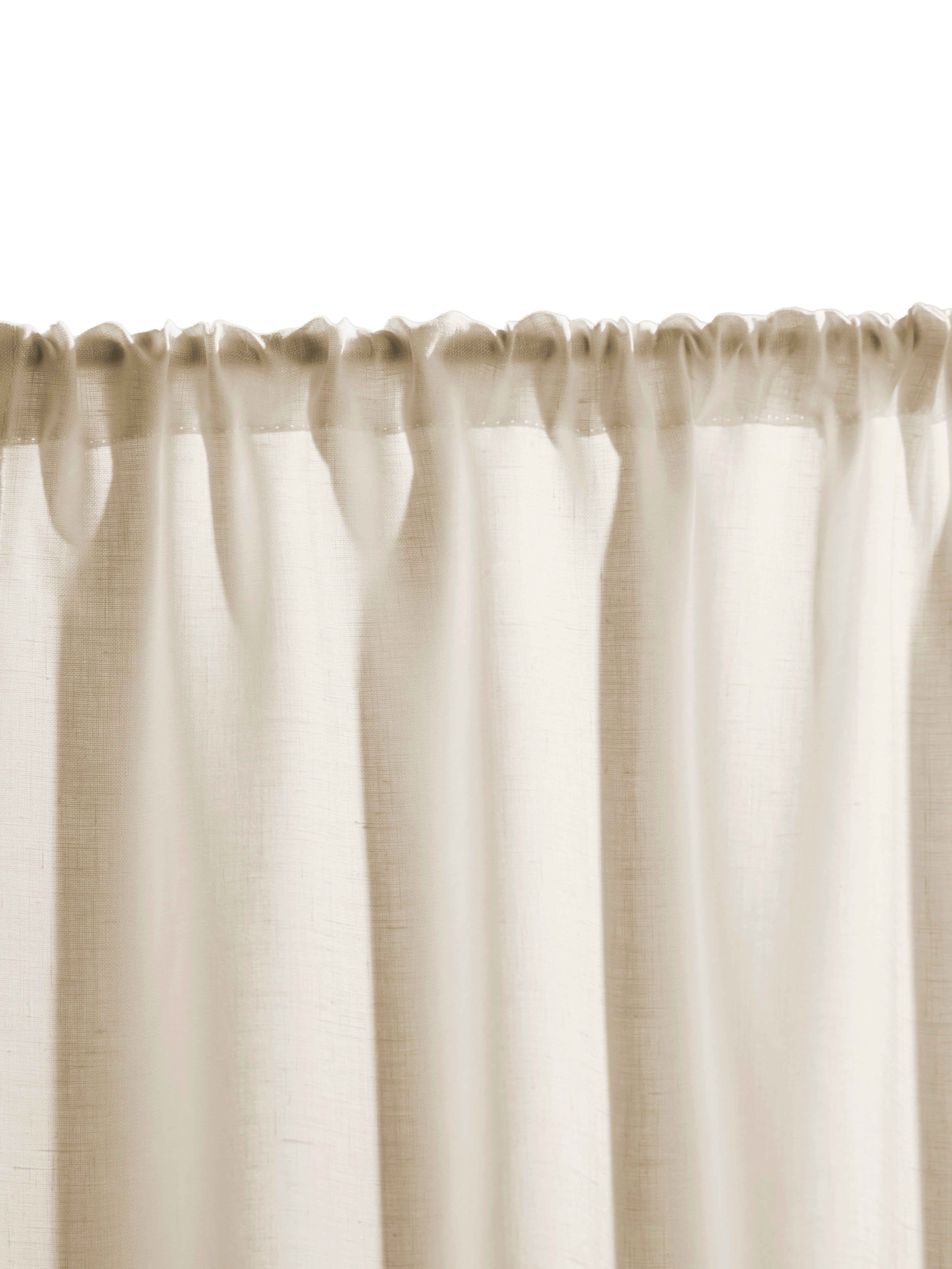 The cafe curtain - lightweight linen with a double pocket
