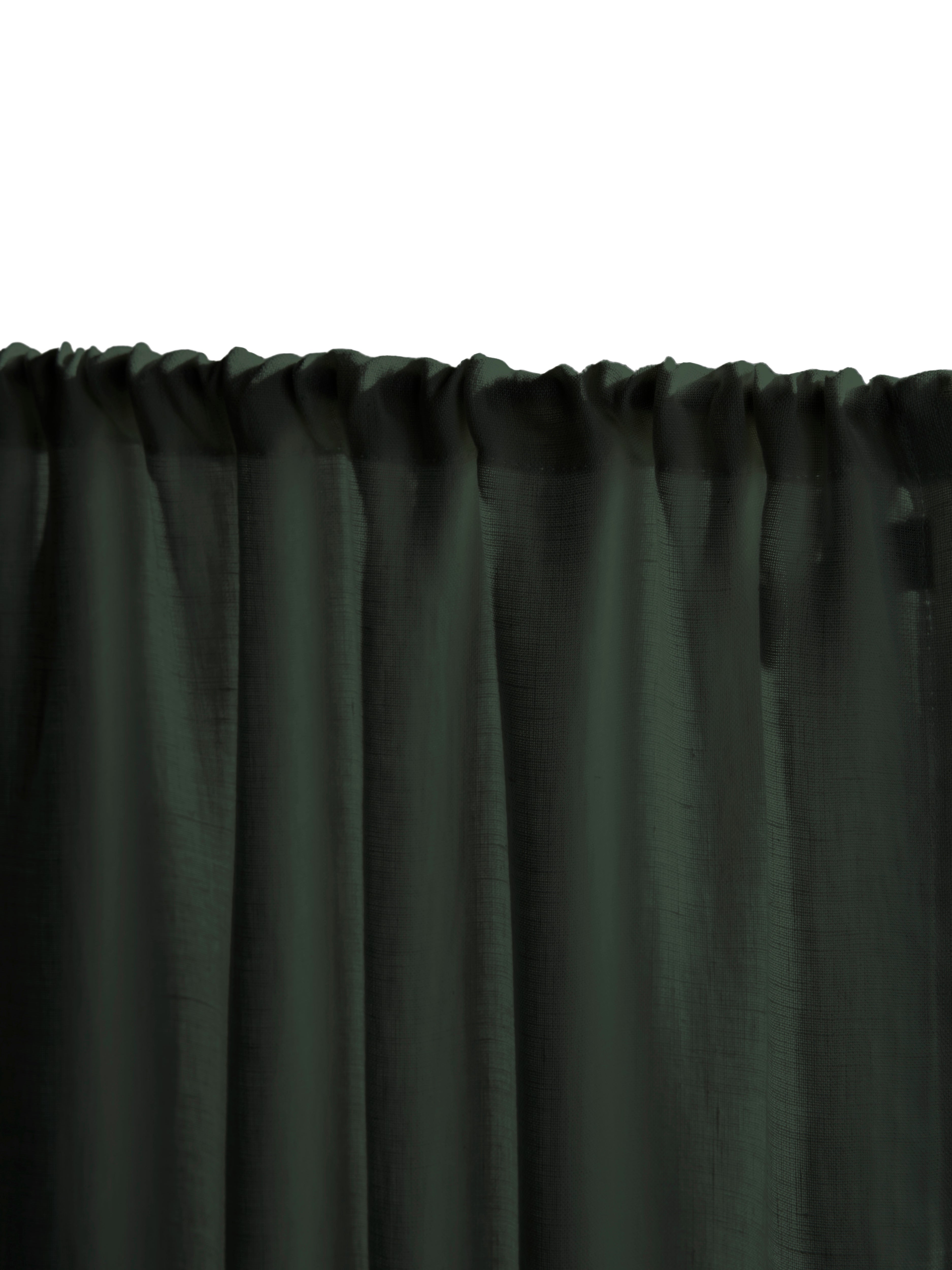 The cafe curtain - soft washed linen with a double pocket