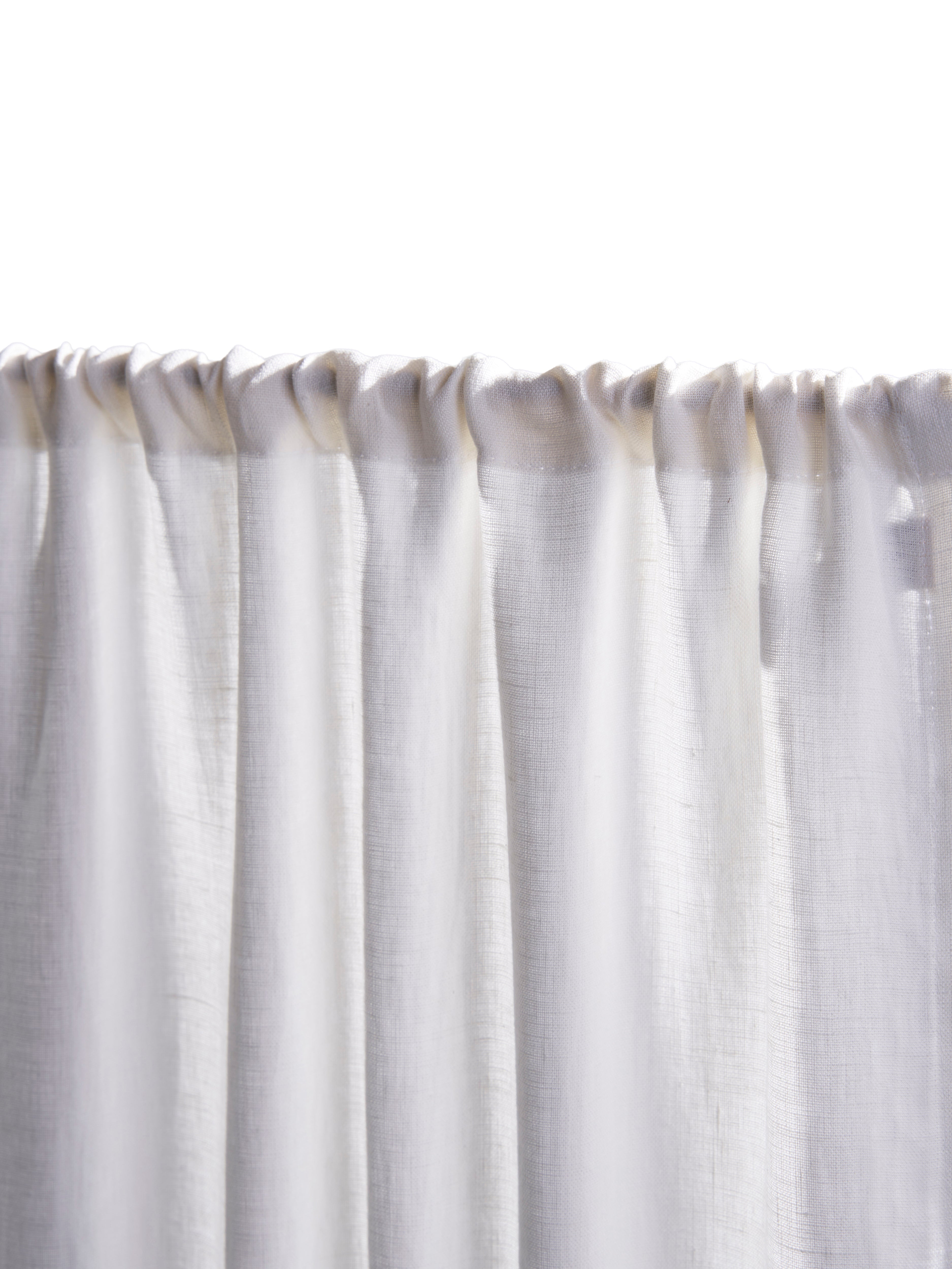 The cafe curtain - soft washed linen with a double pocket