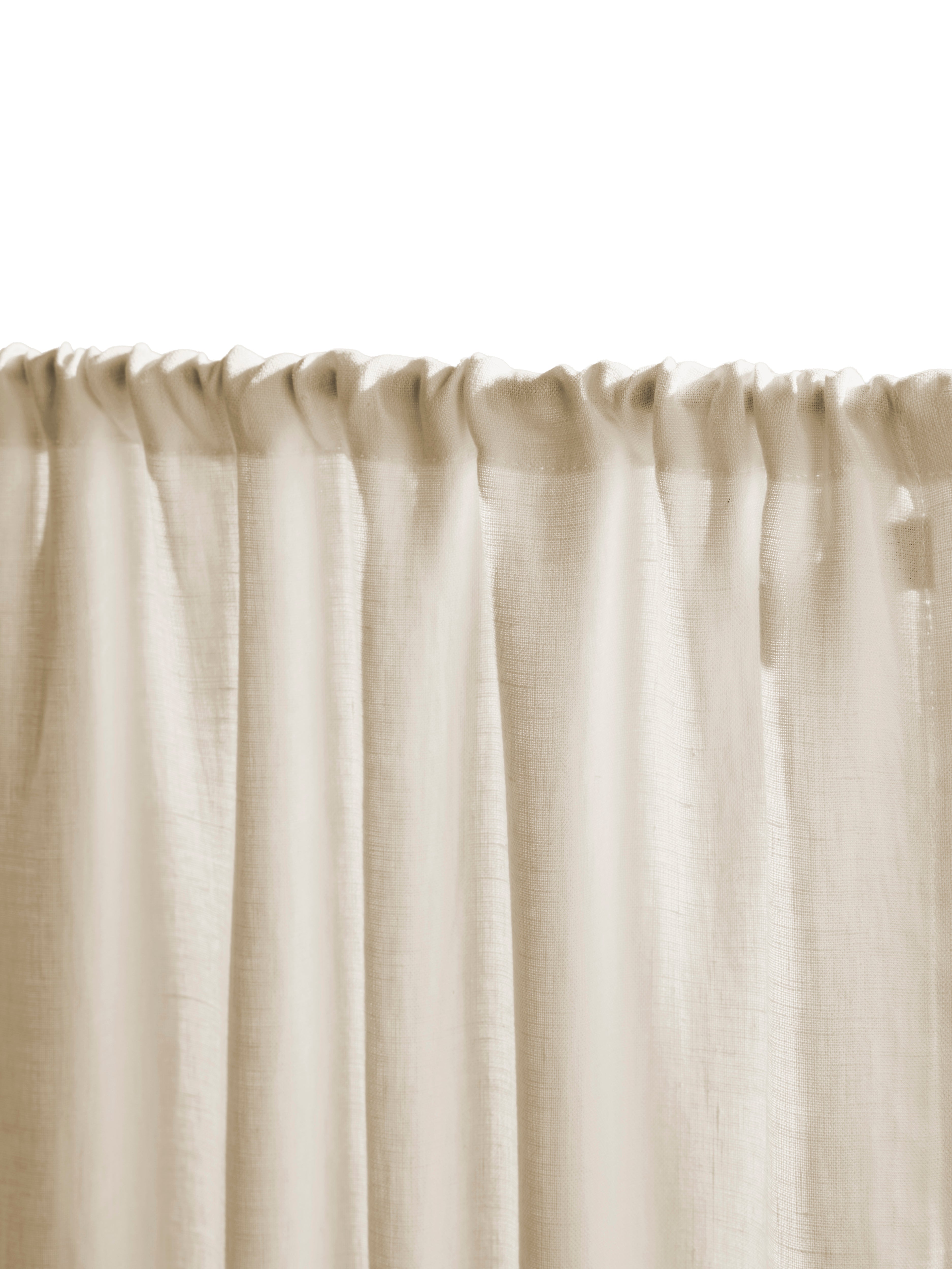 The cafe curtain - soft washed linen with a double pocket