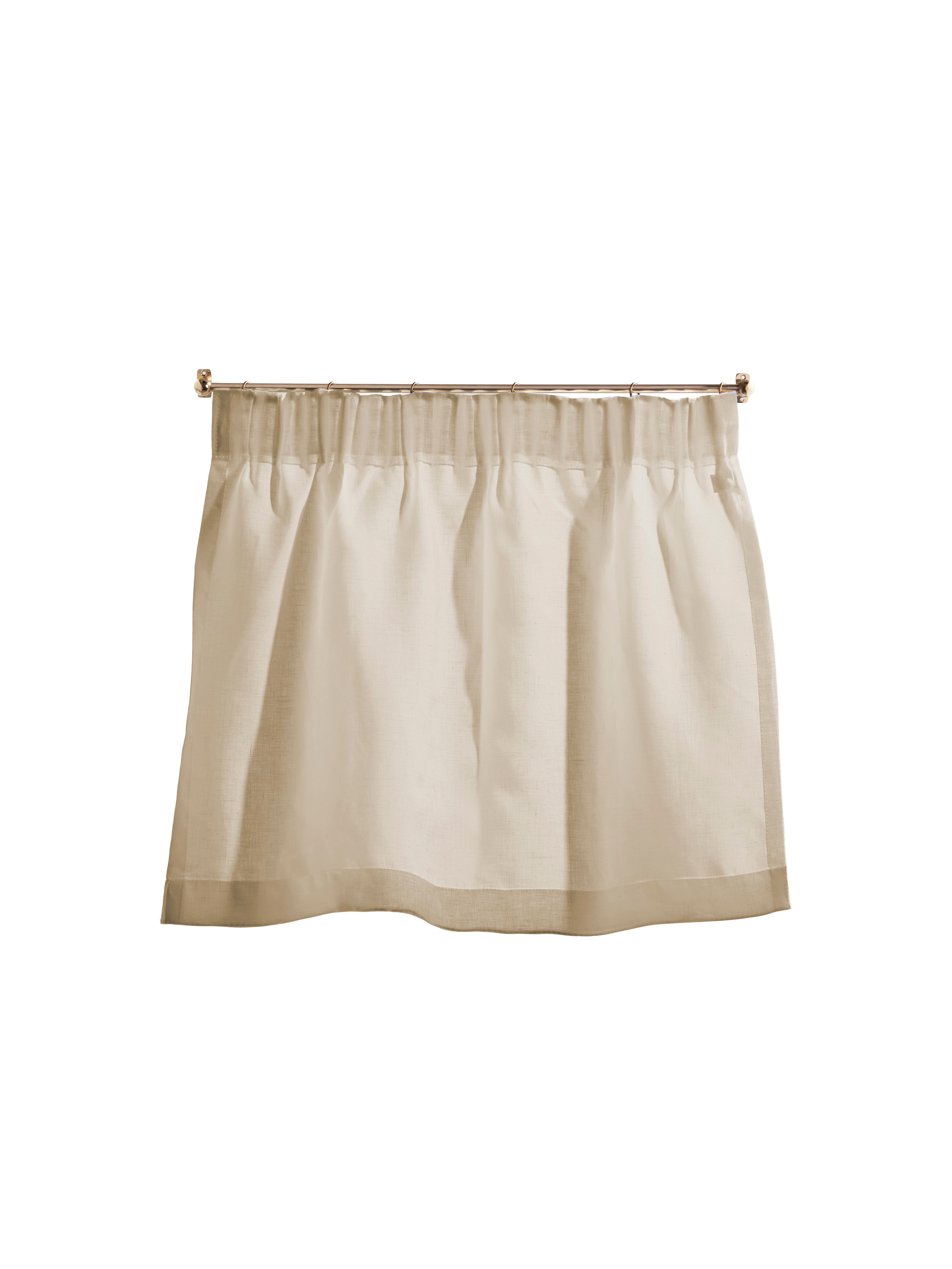 The cafe curtain - lightweight linen with a pleated top