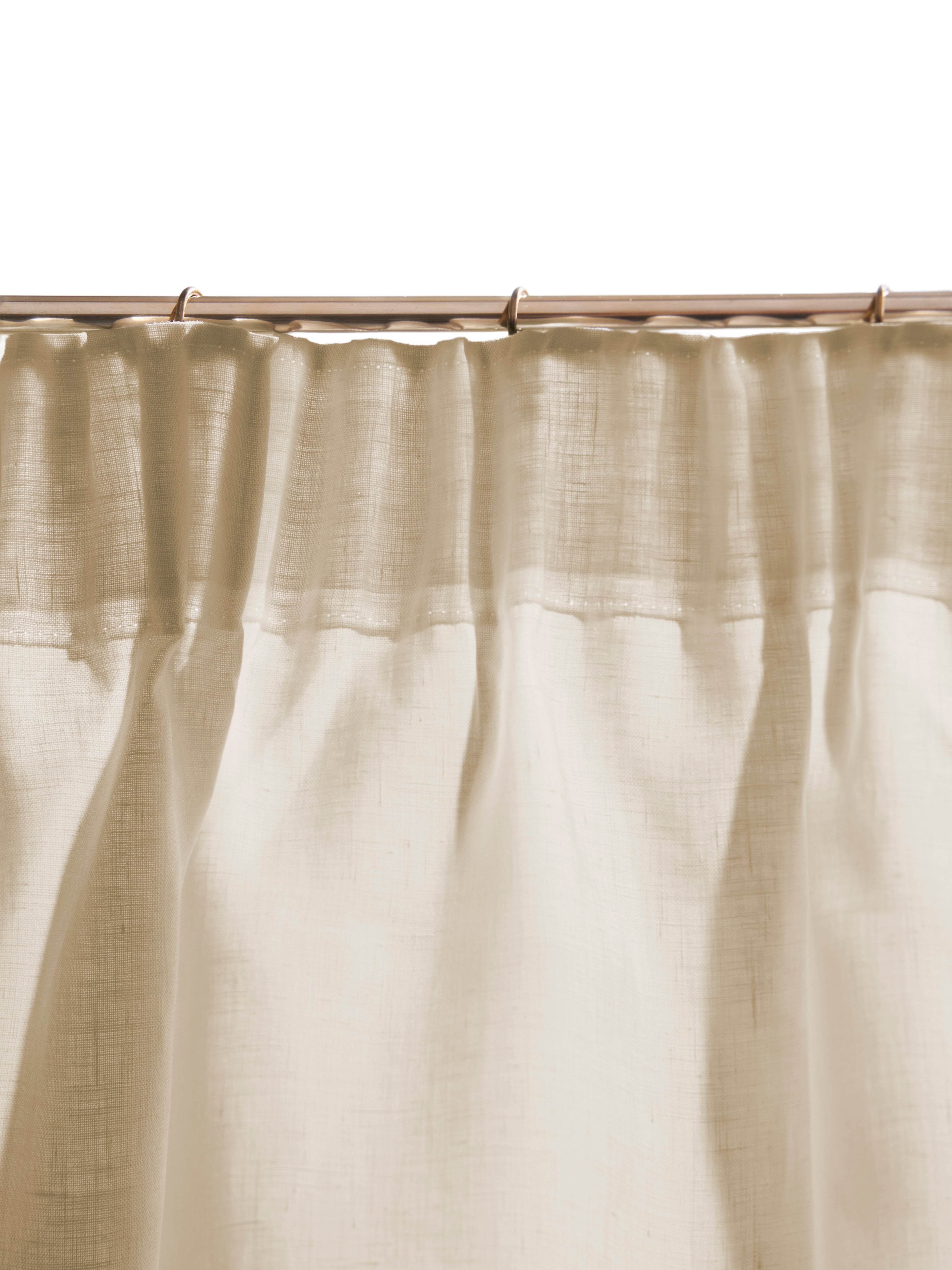 The cafe curtain - lightweight linen with a pleated top