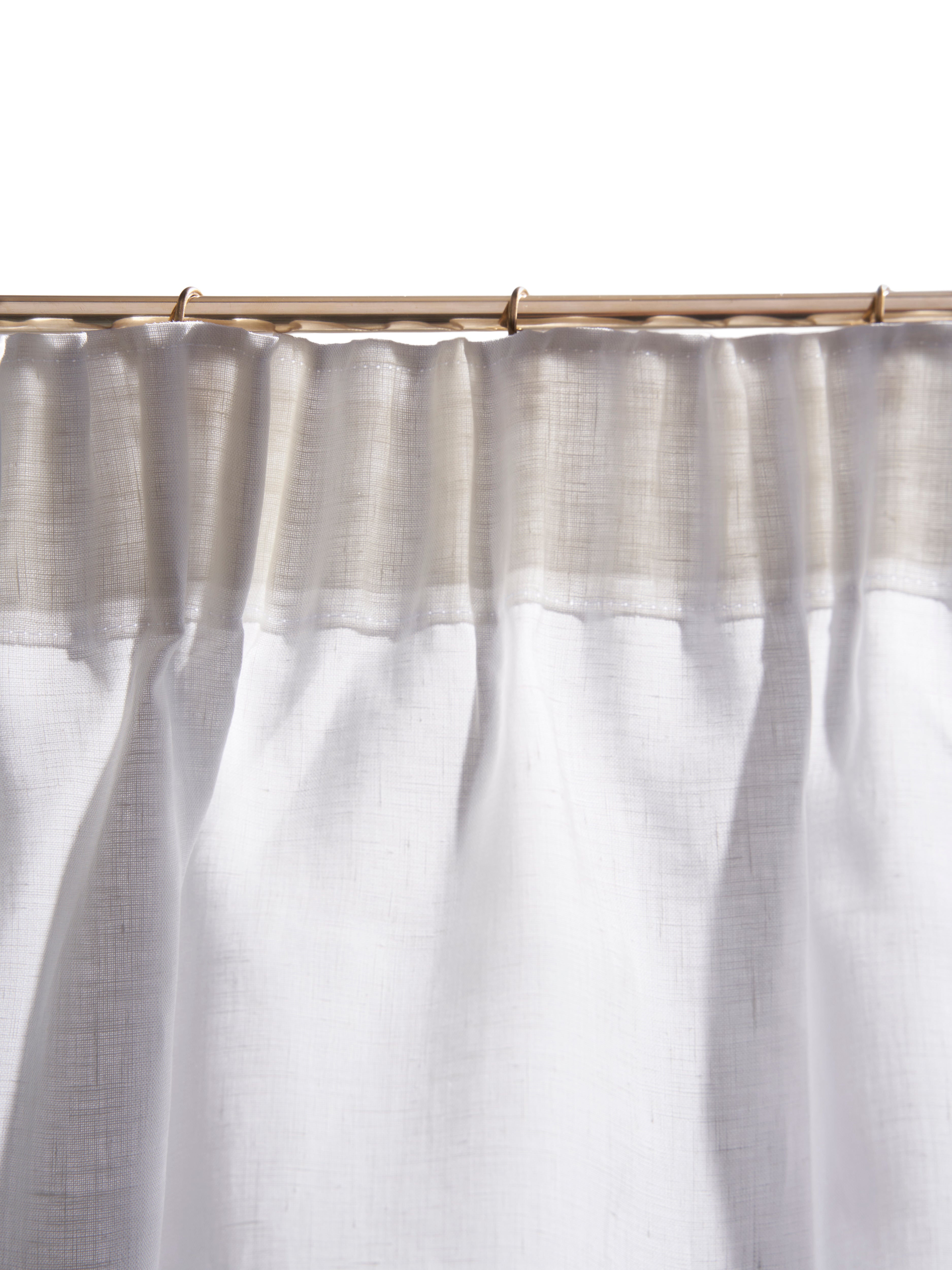 The cafe curtain - lightweight linen with a pleated top