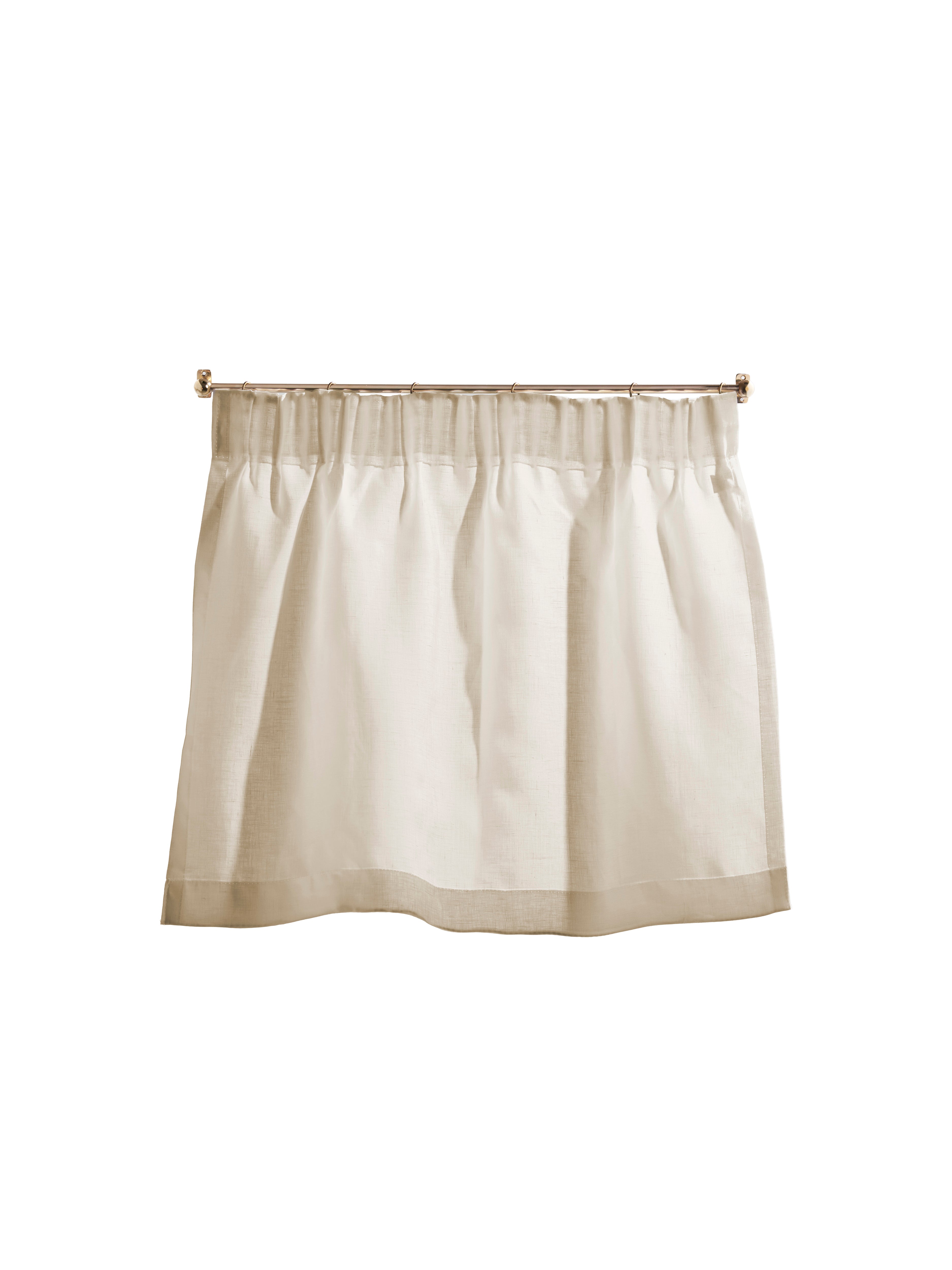 The cafe curtain - lightweight linen with a pleated top