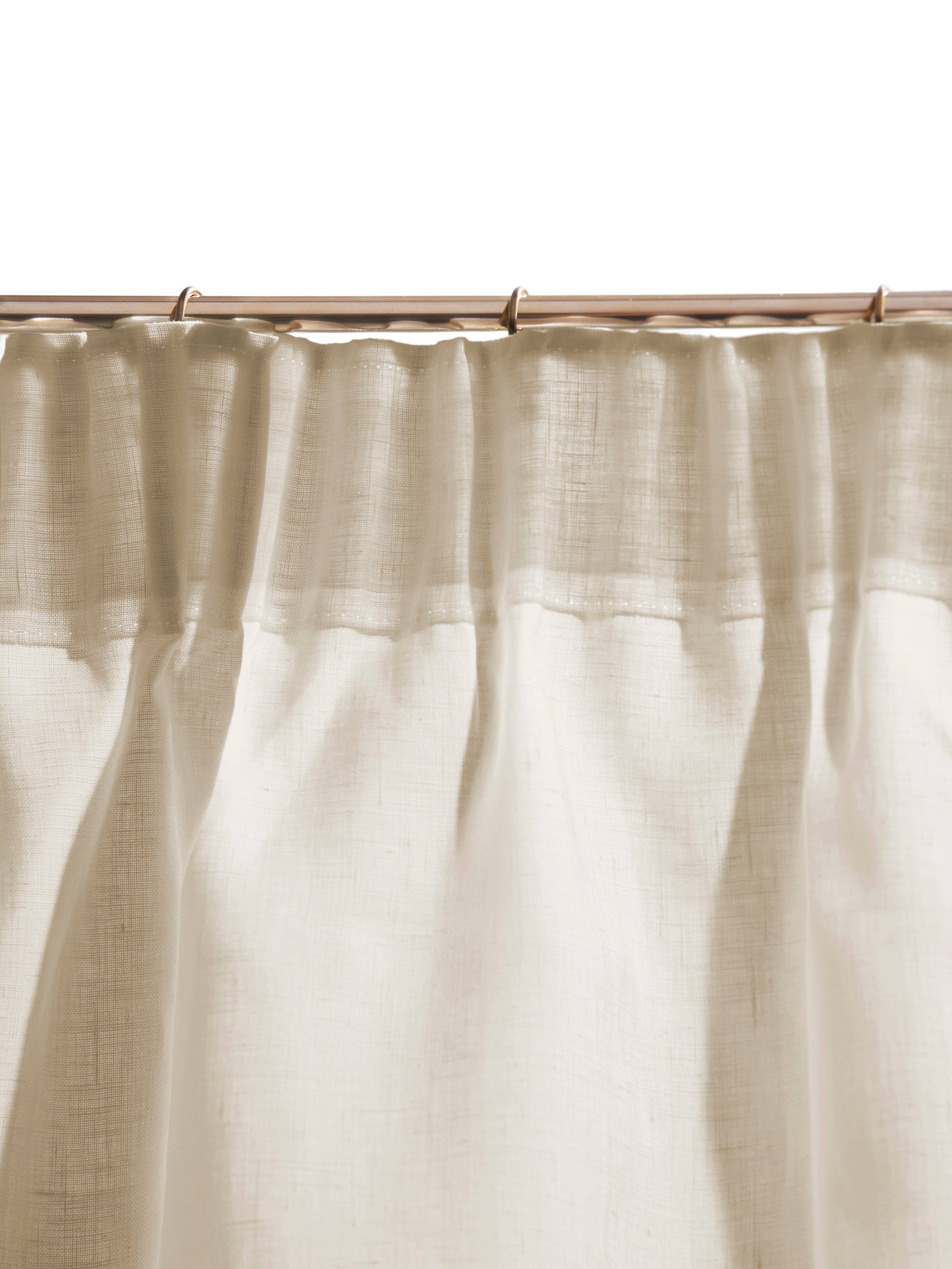 The cafe curtain - lightweight linen with a pleated top