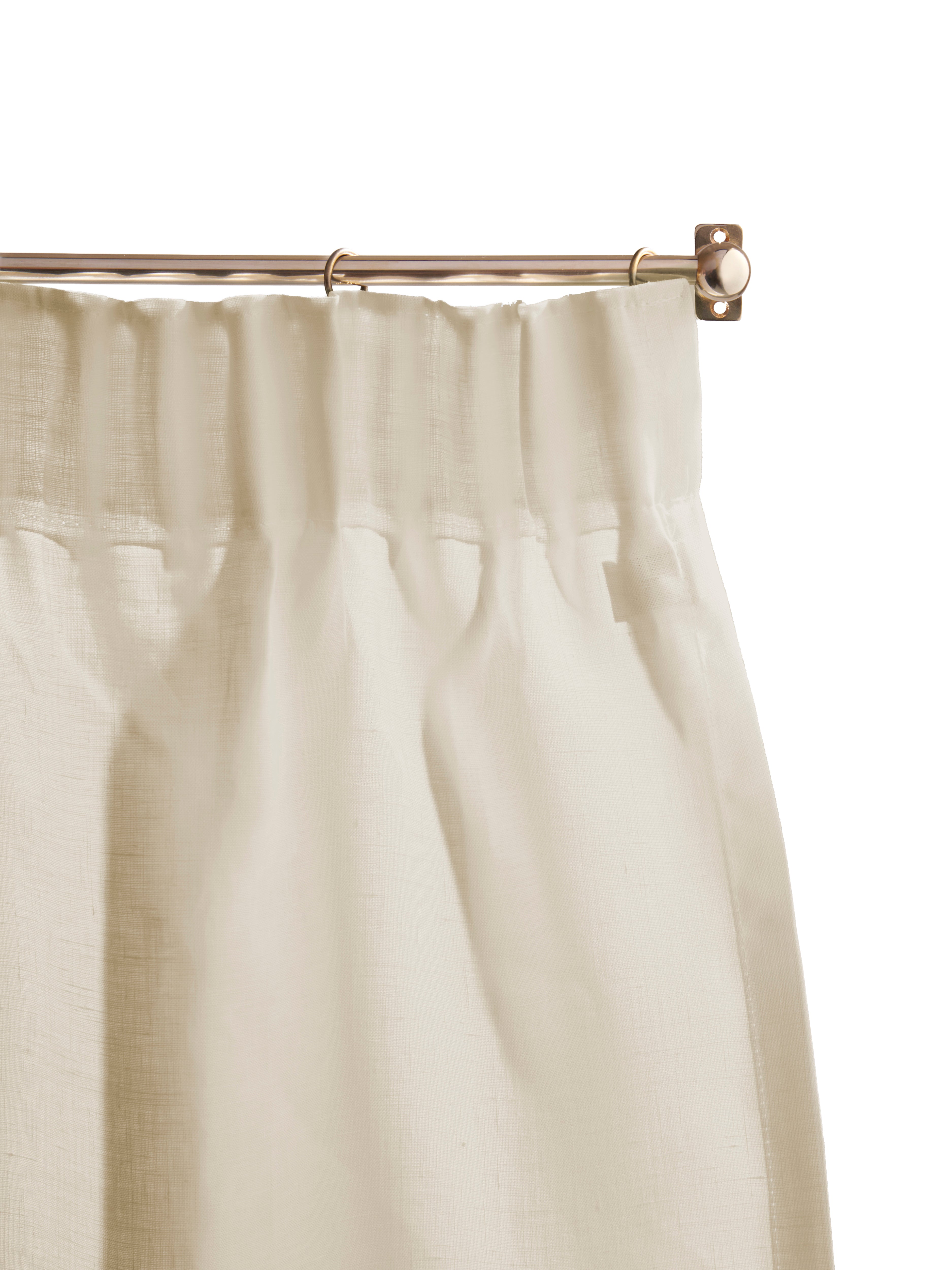 The cafe curtain - lightweight linen with a pleated top