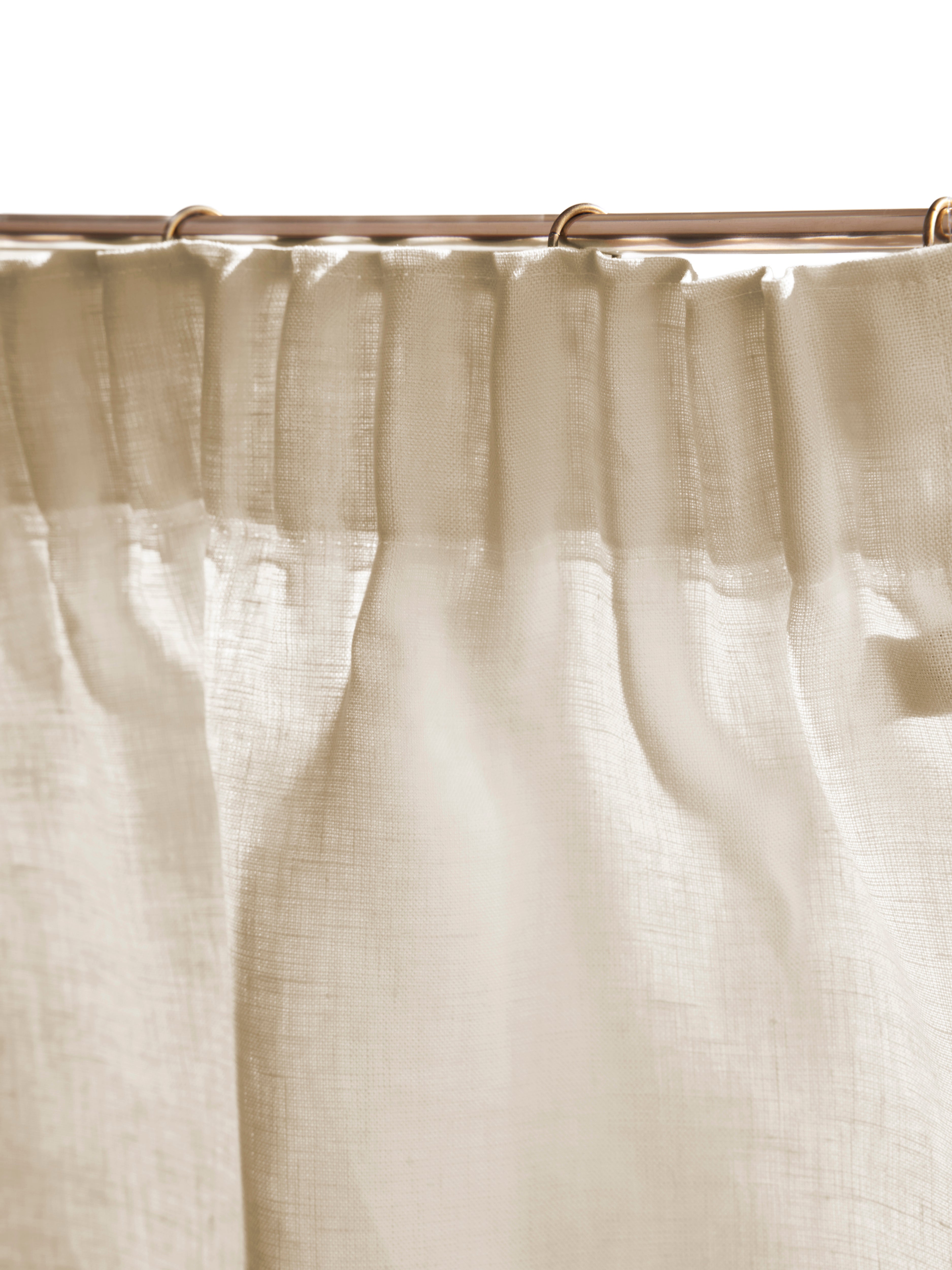 The cafe curtain - medium weight linen with a pleated top