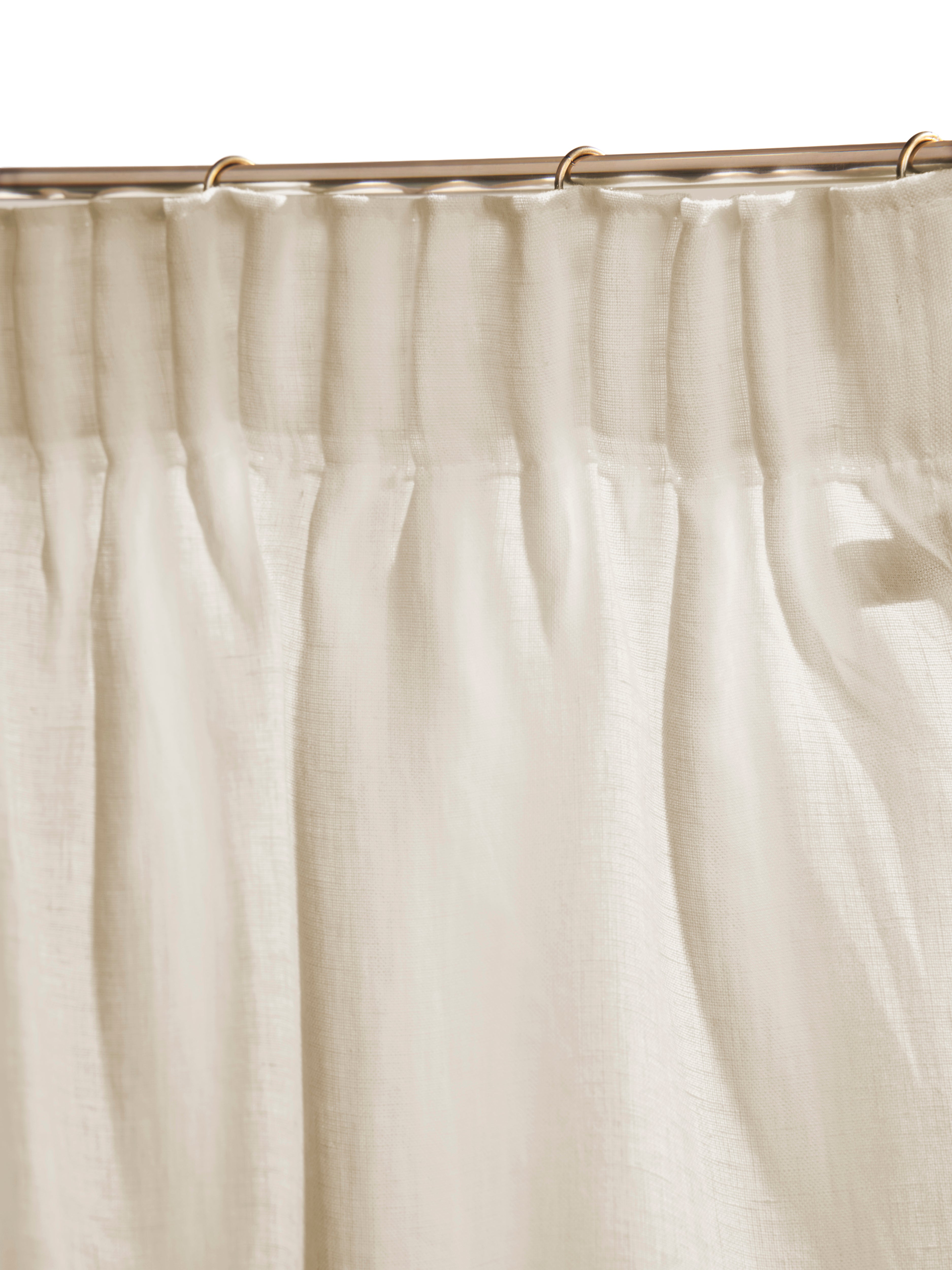 The cafe curtain - soft washed linen with a pleated top