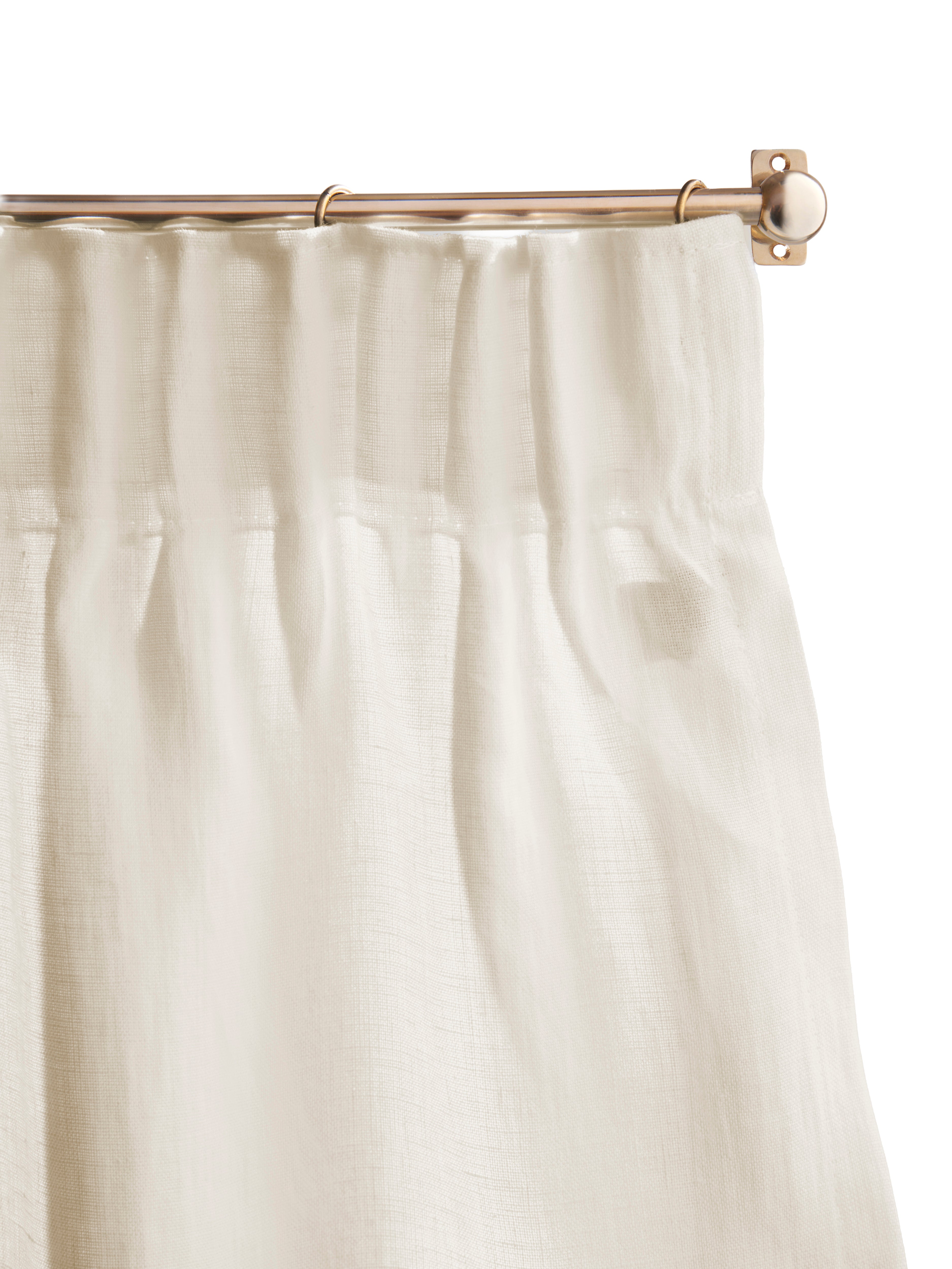The cafe curtain - soft washed linen with a pleated top
