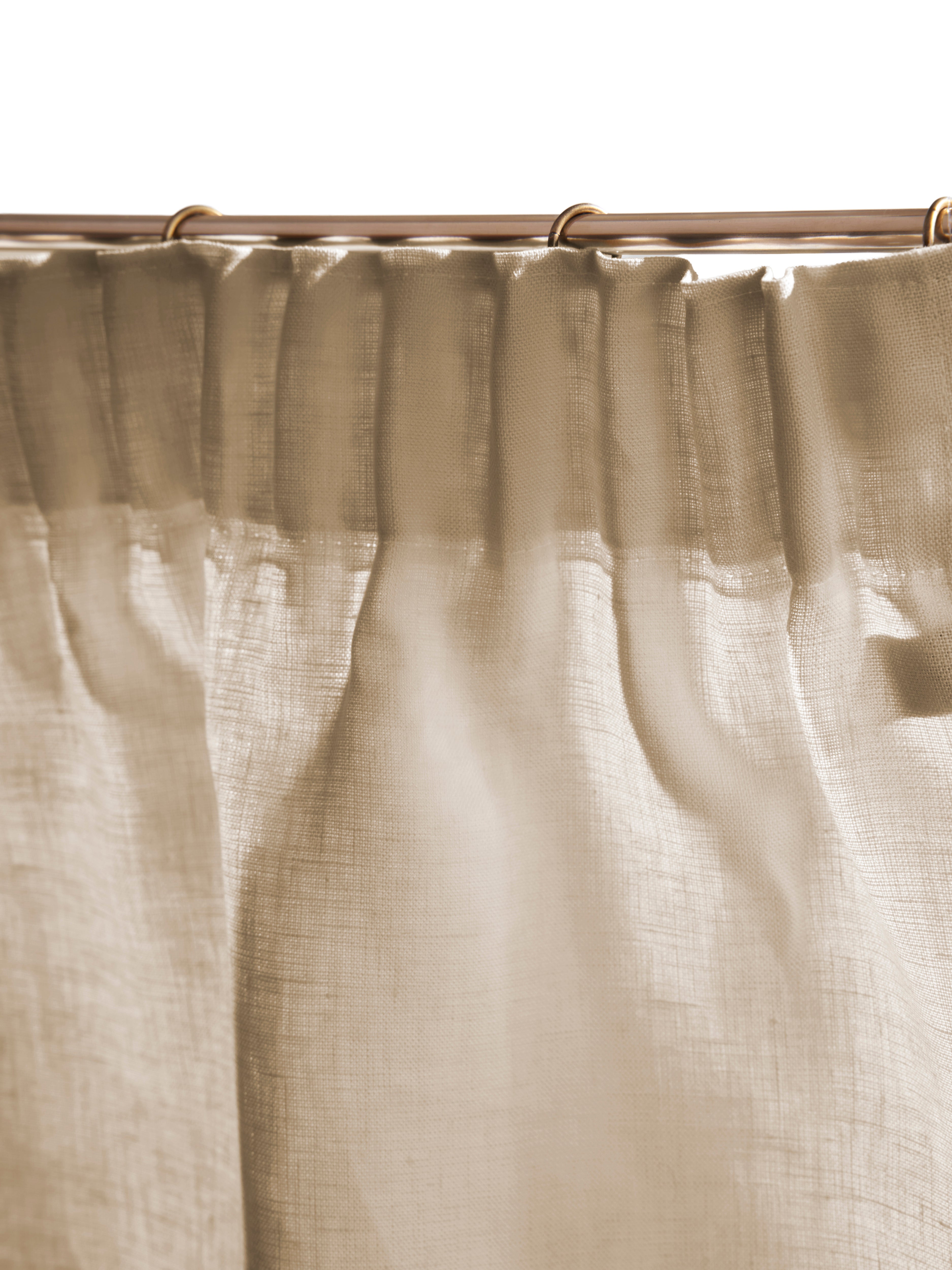 The cafe curtain - medium weight linen with a pleated top