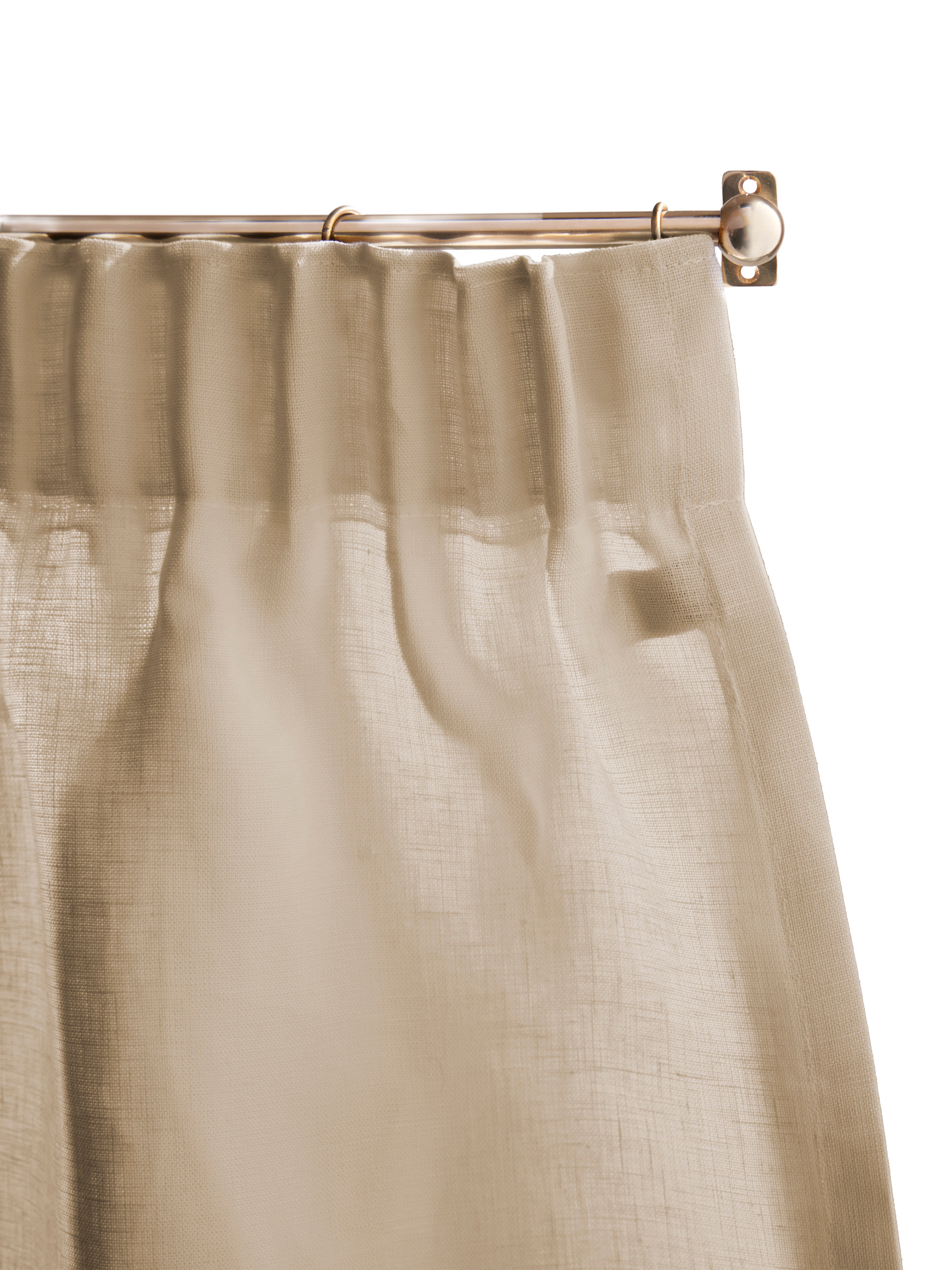 The cafe curtain - medium weight linen with a pleated top