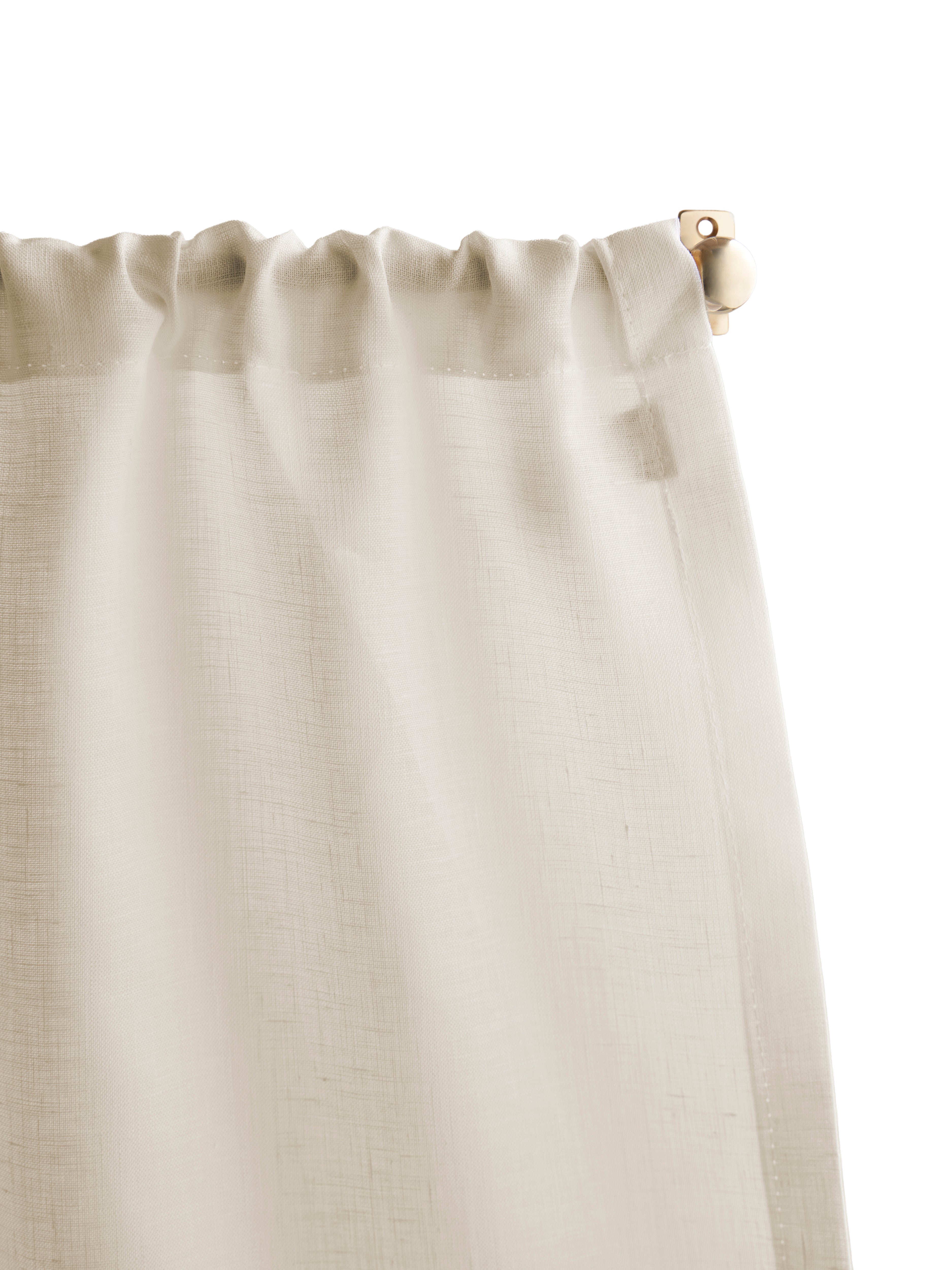 The cafe curtain - lightweight linen with a pocket top