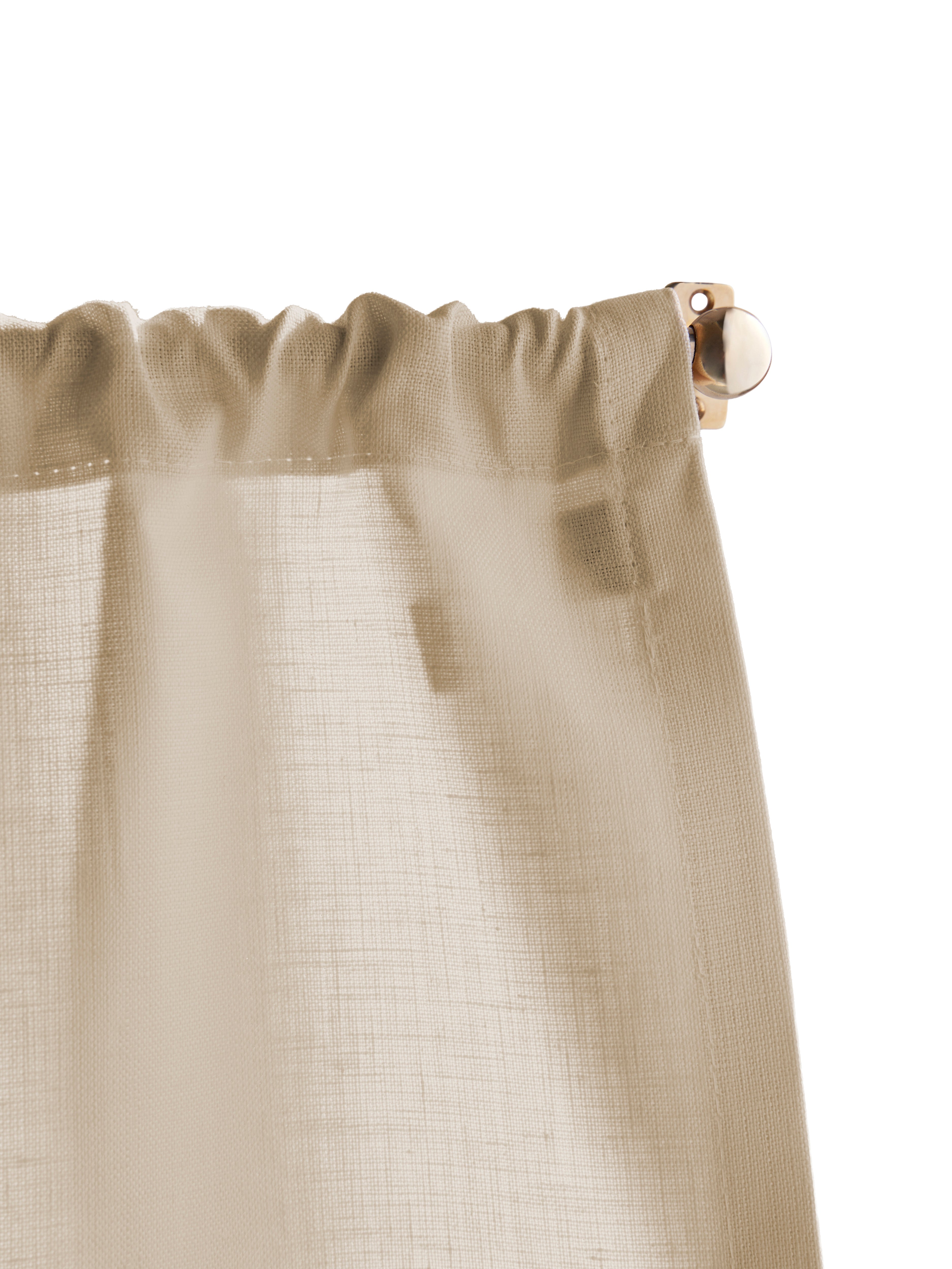 The cafe curtain - medium weight linen with a pocket top
