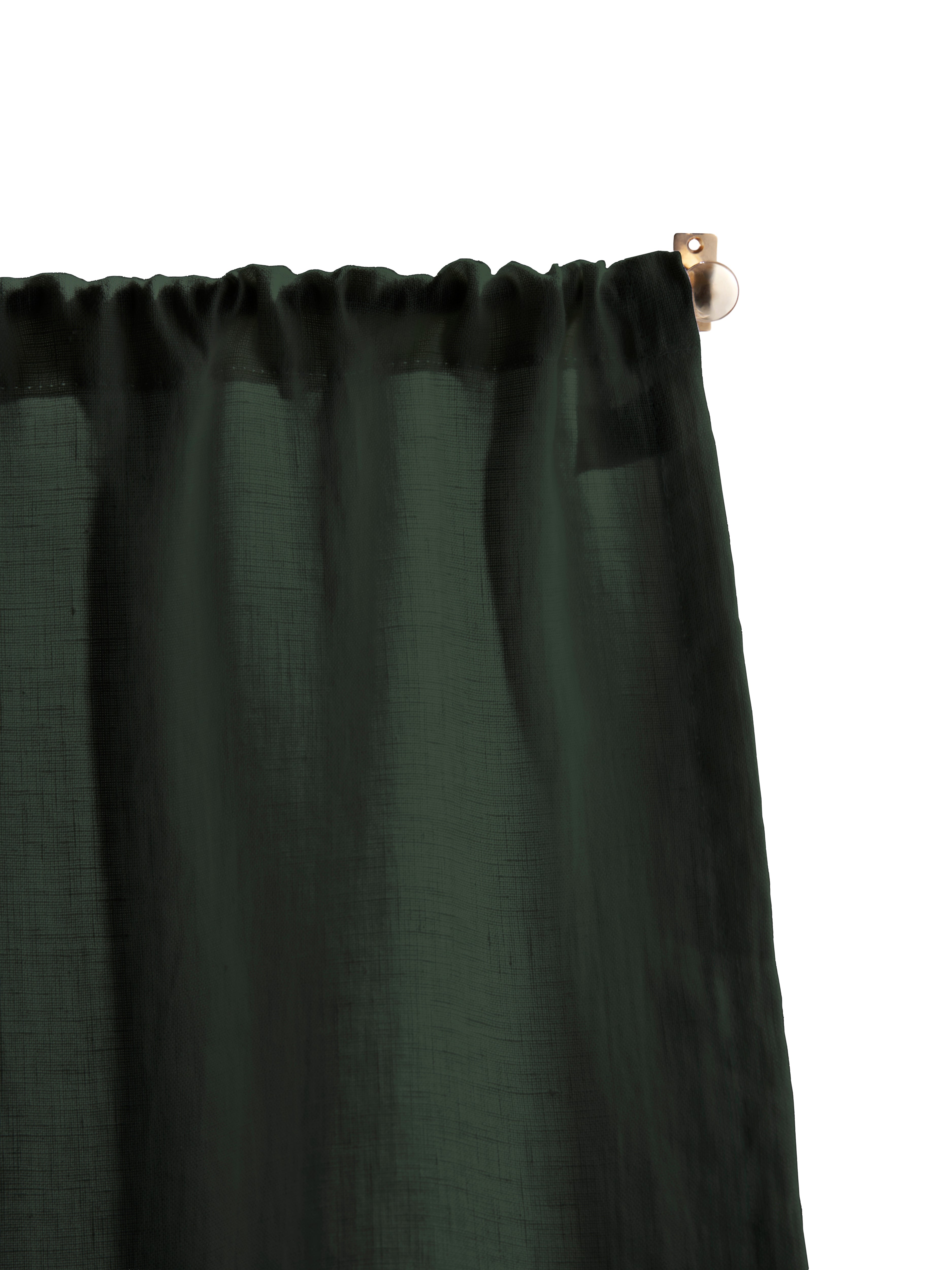 The cafe curtain - soft washed linen with a pocket top