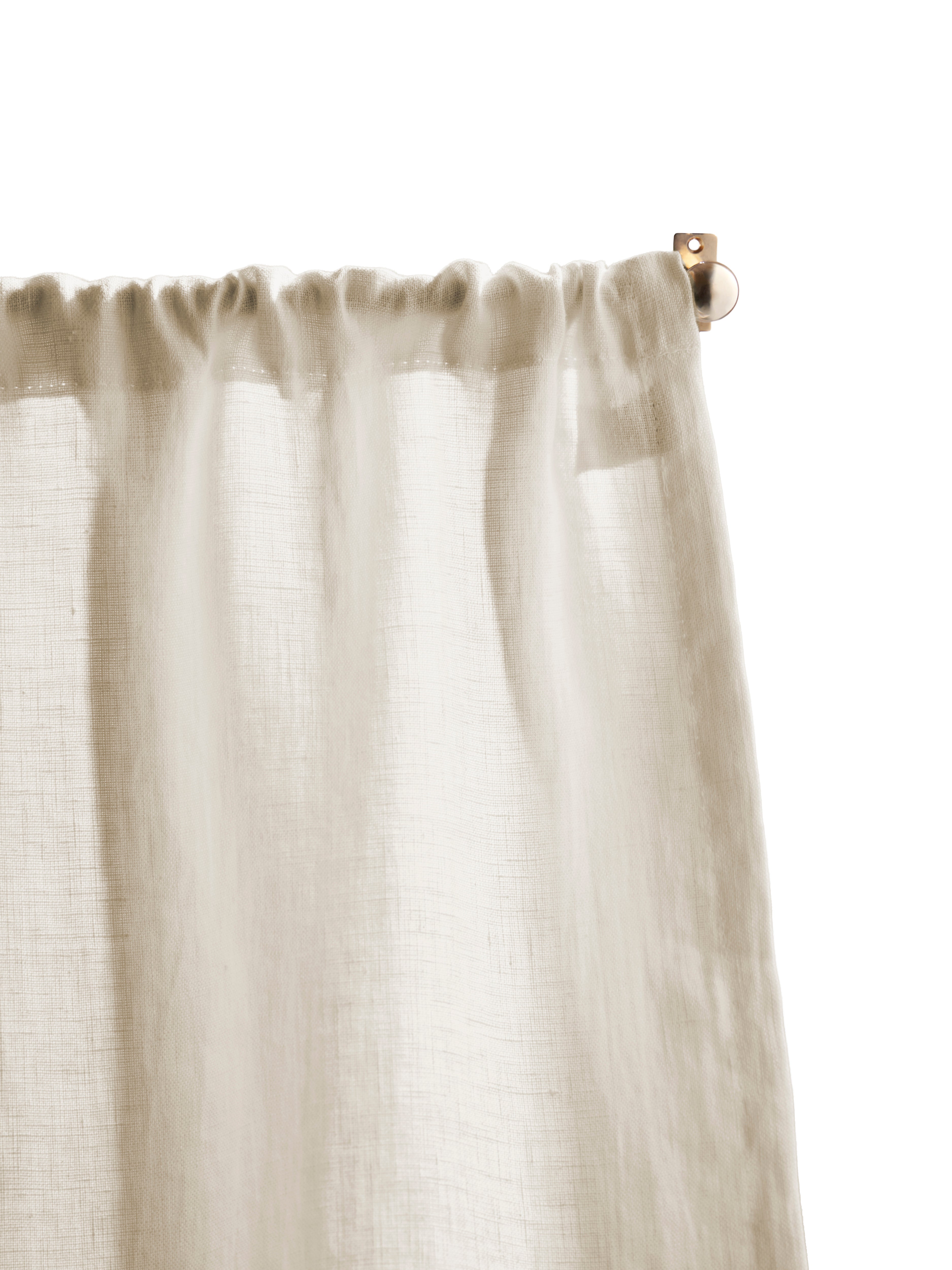 The cafe curtain - soft washed linen with a pocket top