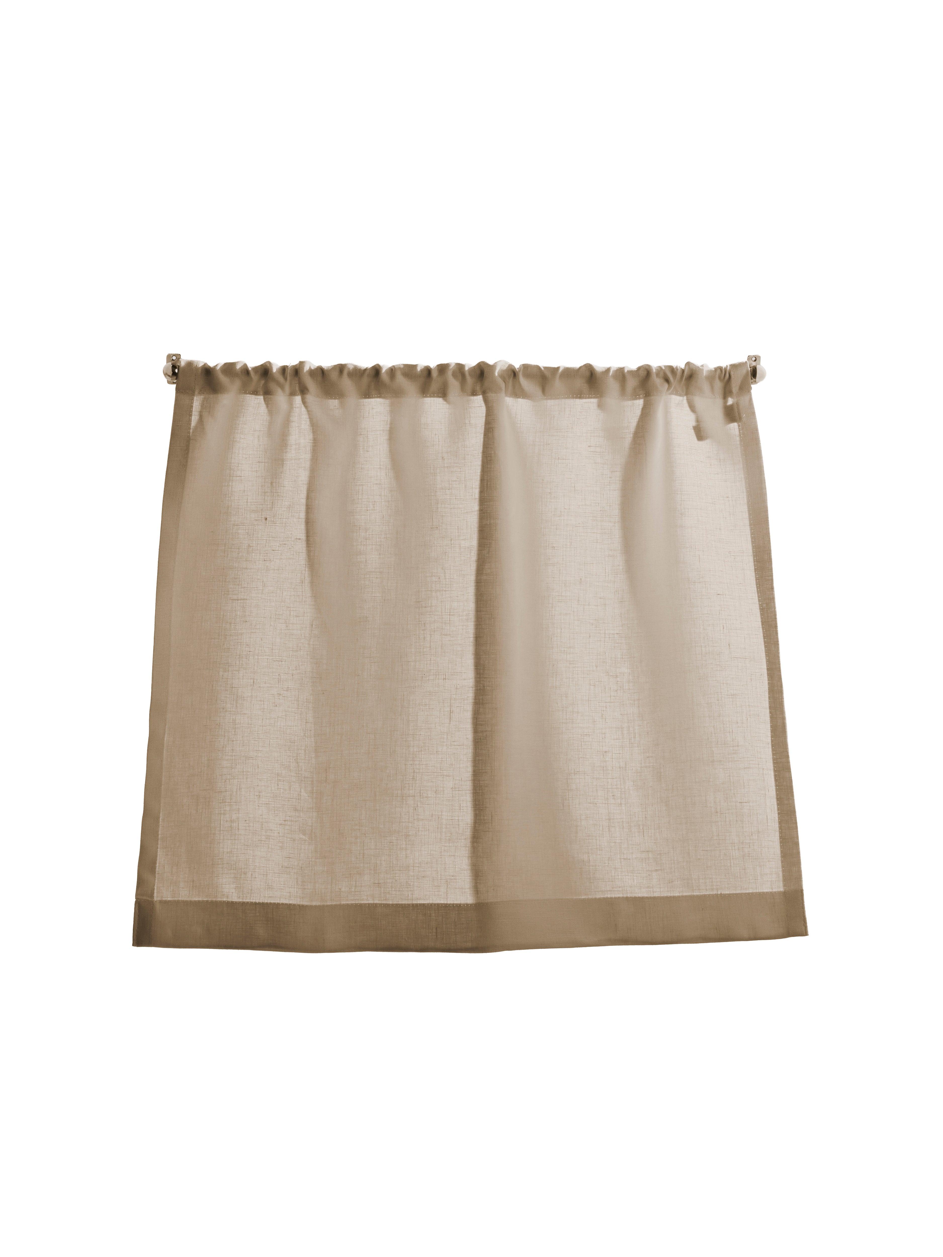 The cafe curtain - medium weight linen with a pocket top