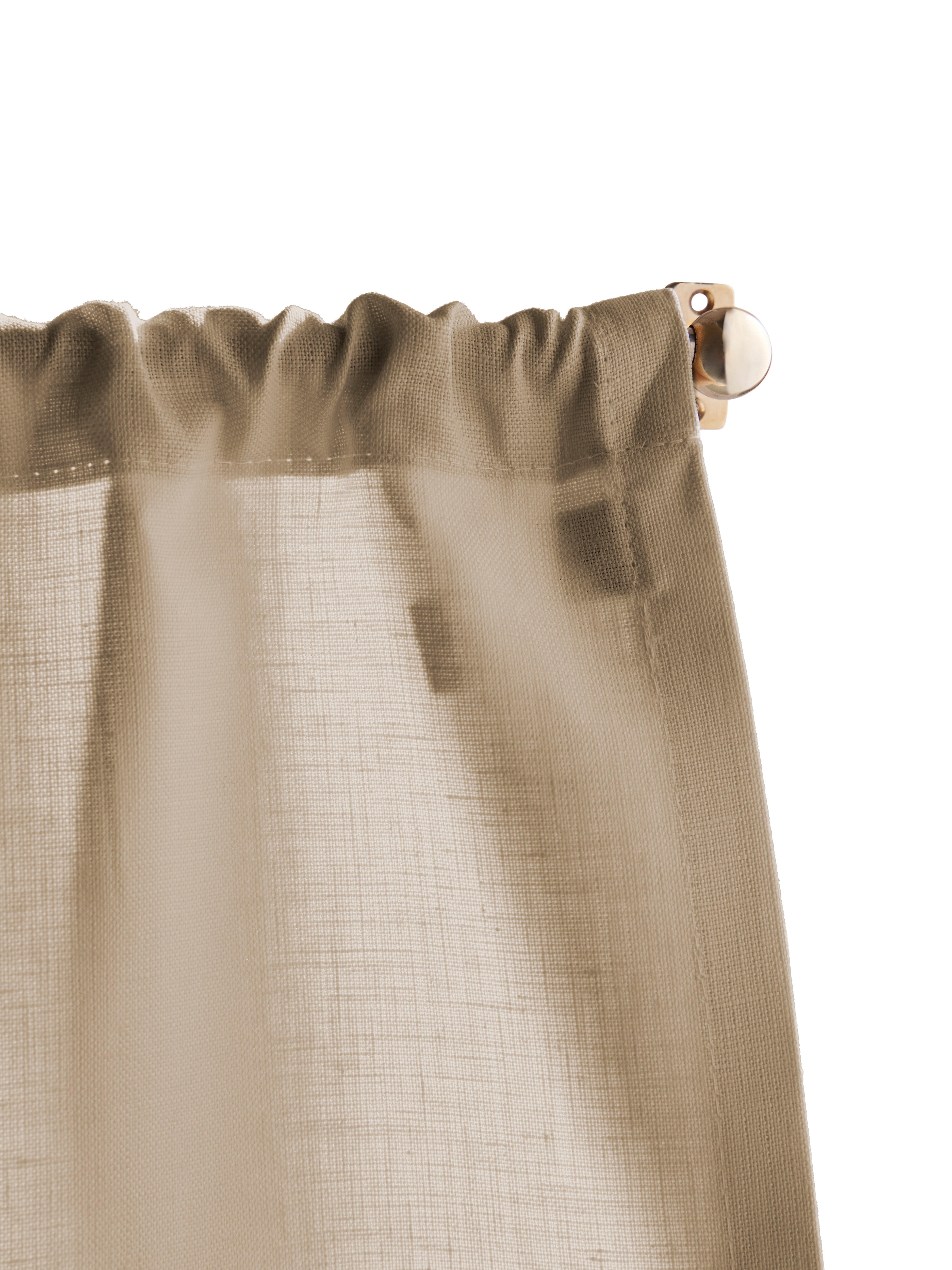 The cafe curtain - medium weight linen with a pocket top
