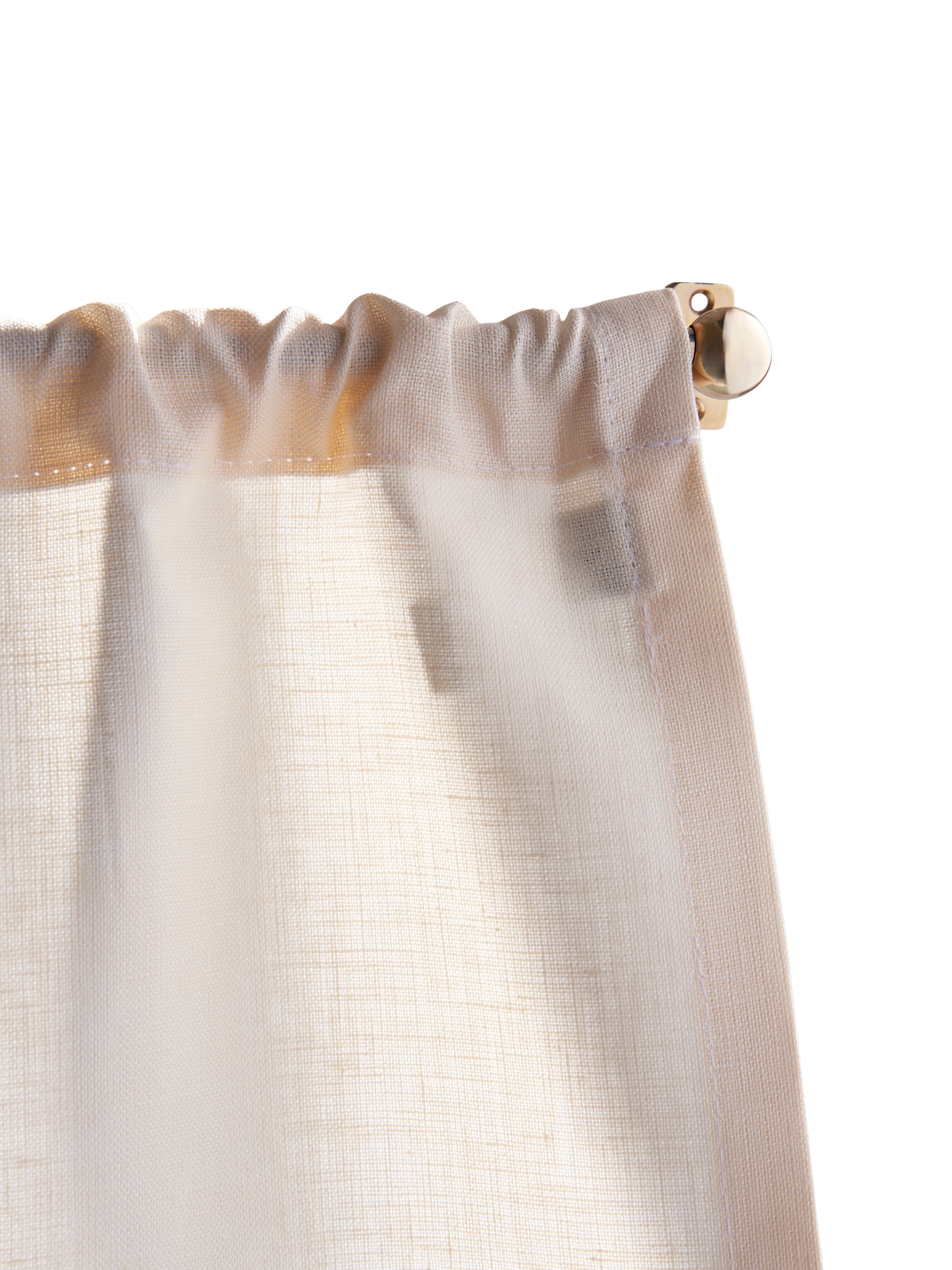 The cafe curtain - medium weight linen with a pocket top