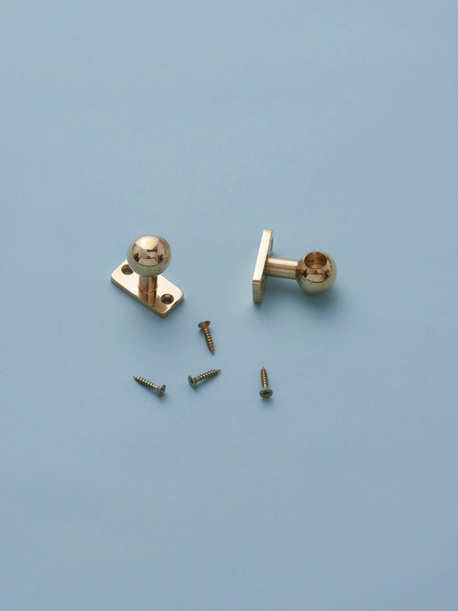 Cafe poles - brass - face fit - no rings - East London Cloth