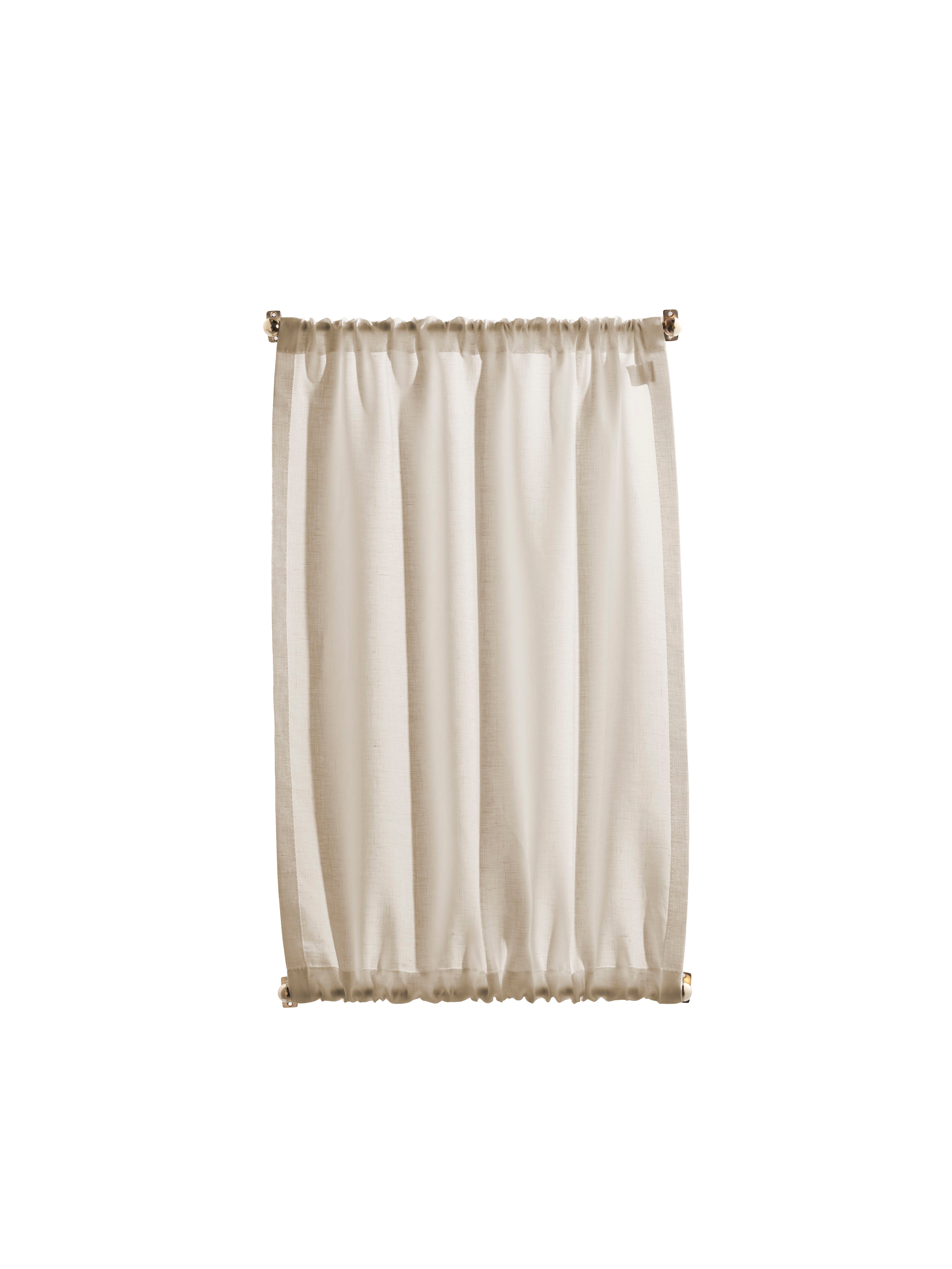 The cafe curtain - lightweight linen with a double pocket