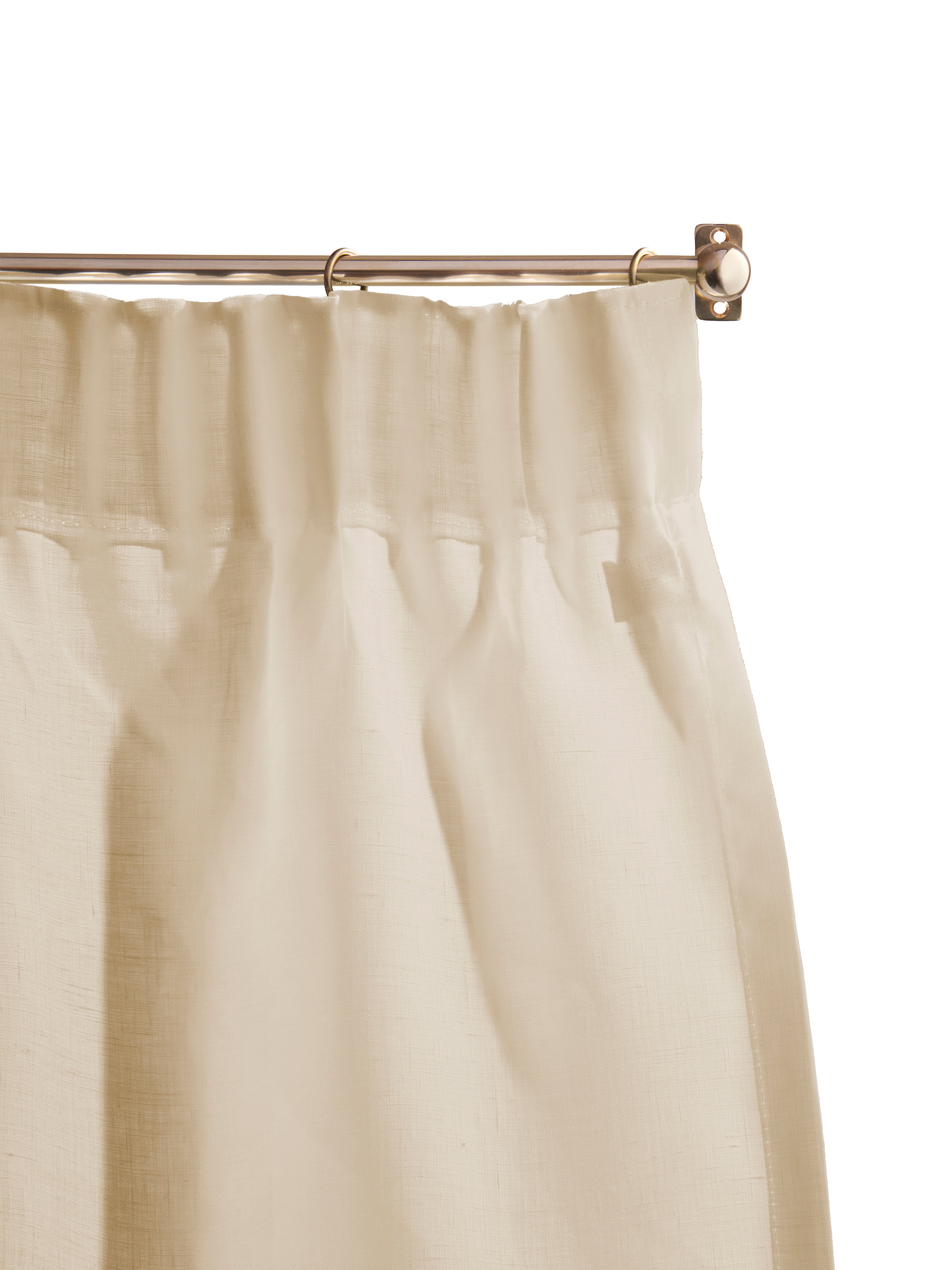 The cafe curtain - lightweight linen with a pleated top