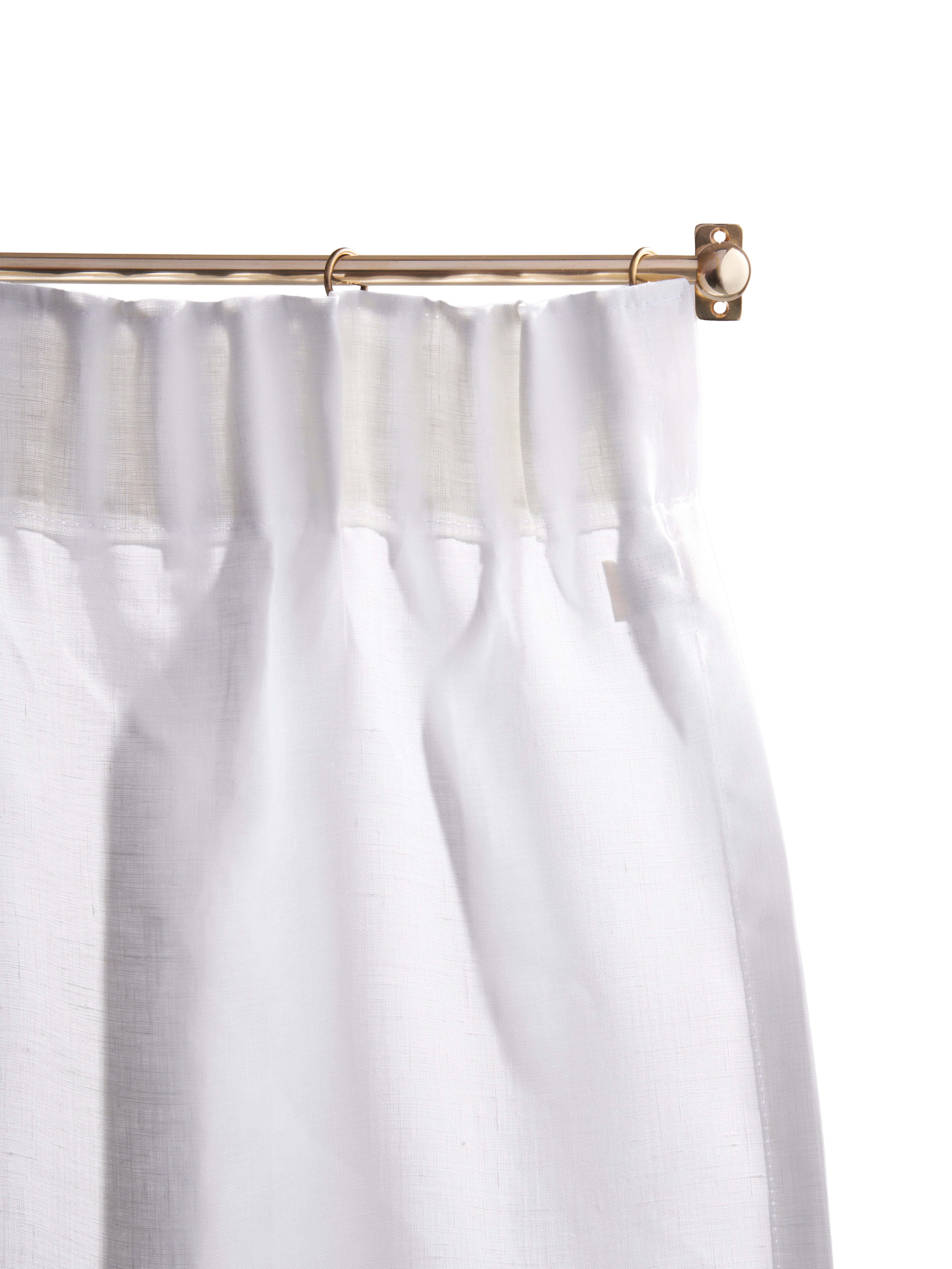The cafe curtain - lightweight linen with a pleated top