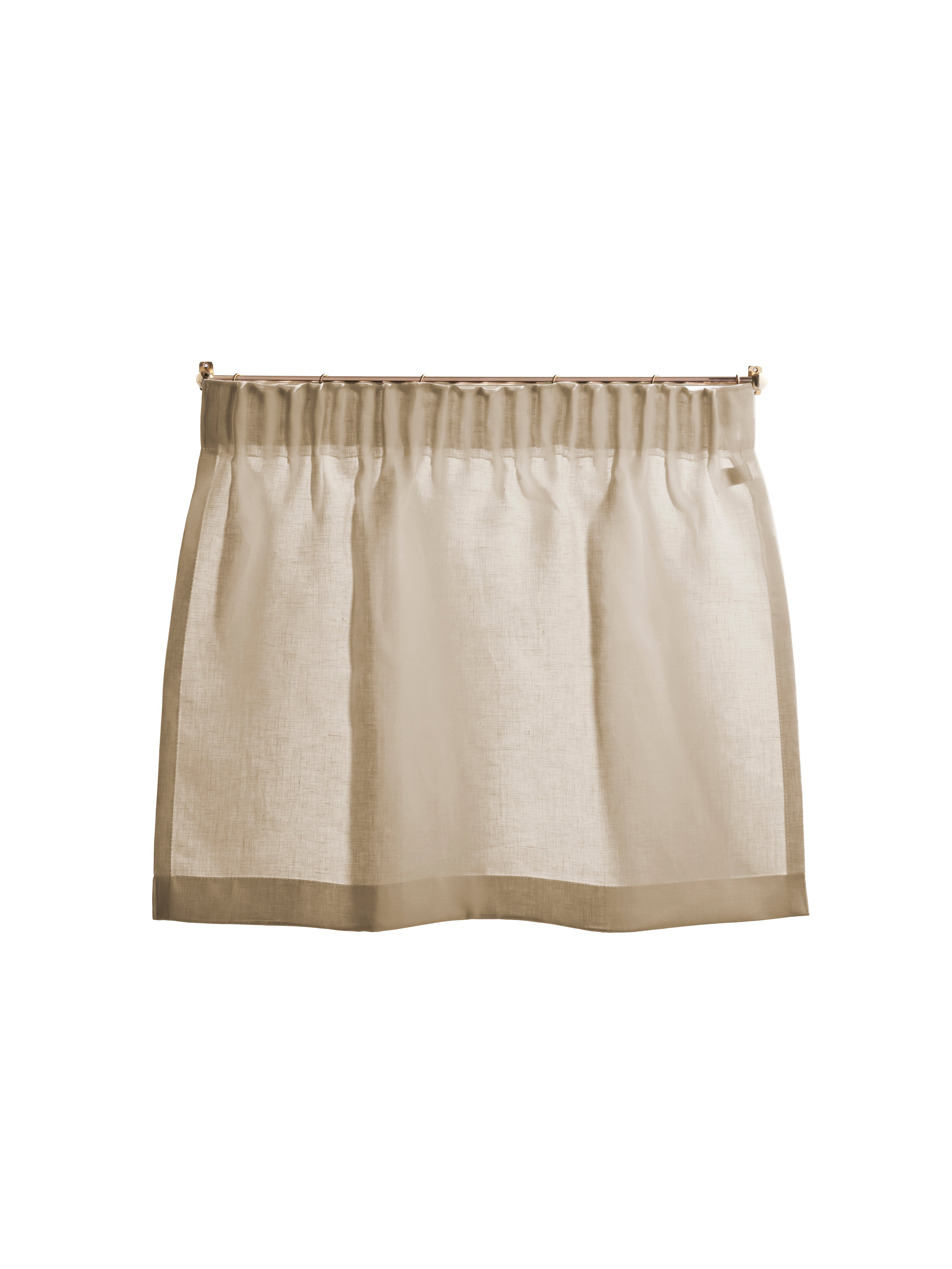 The cafe curtain - medium weight linen with a pleated top