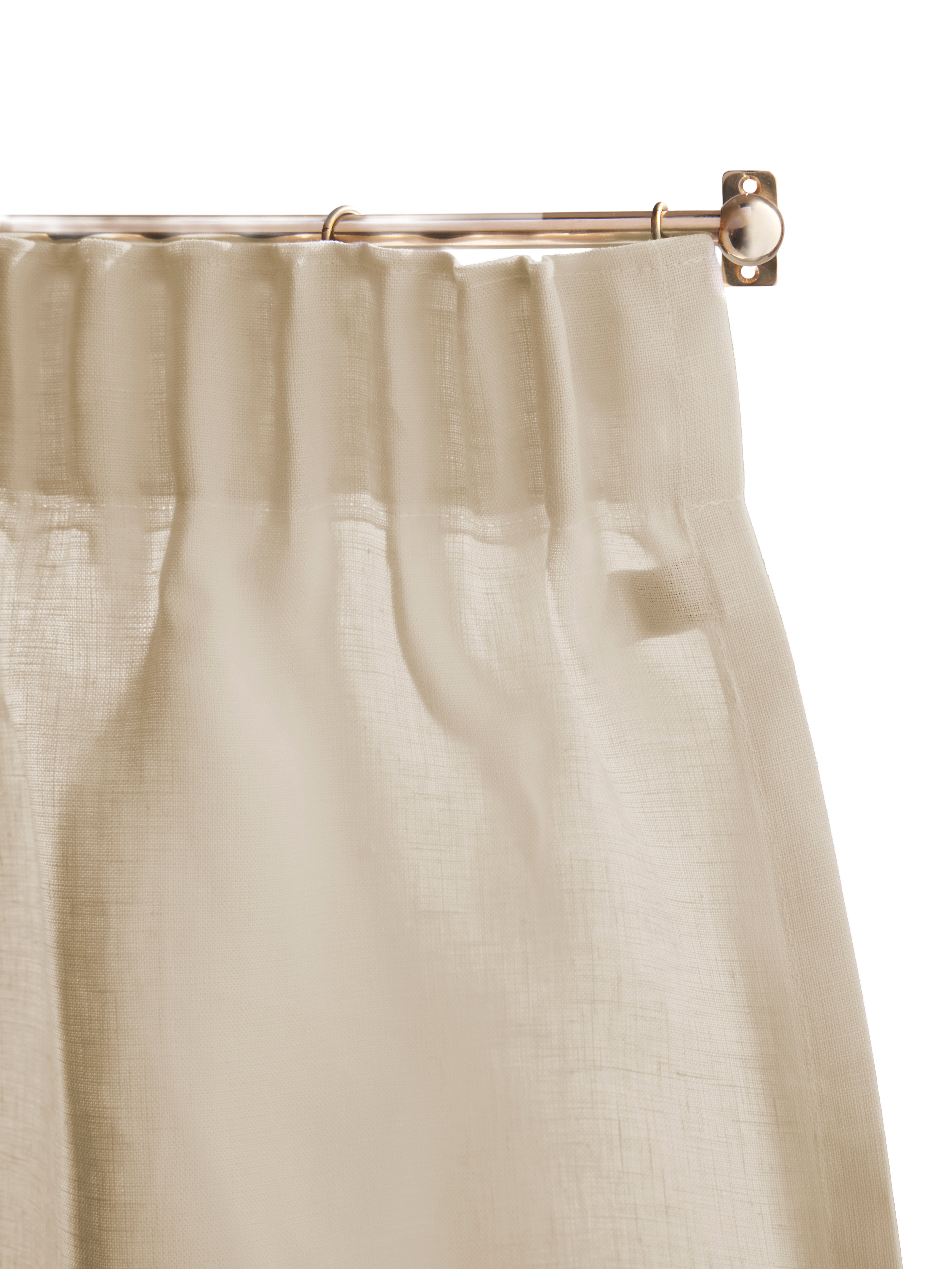 The cafe curtain - medium weight linen with a pleated top
