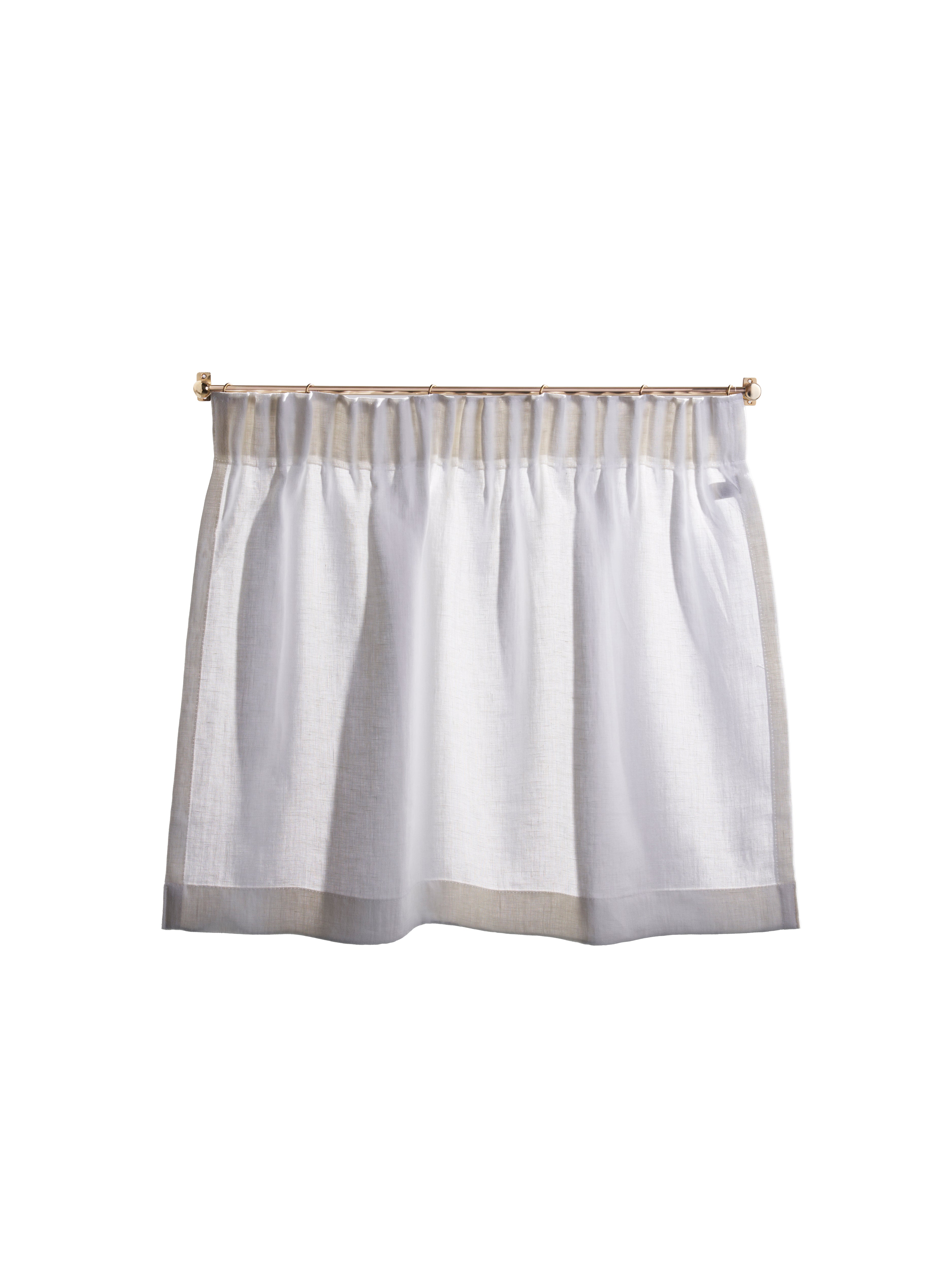 The cafe curtain - soft washed linen with a pleated top