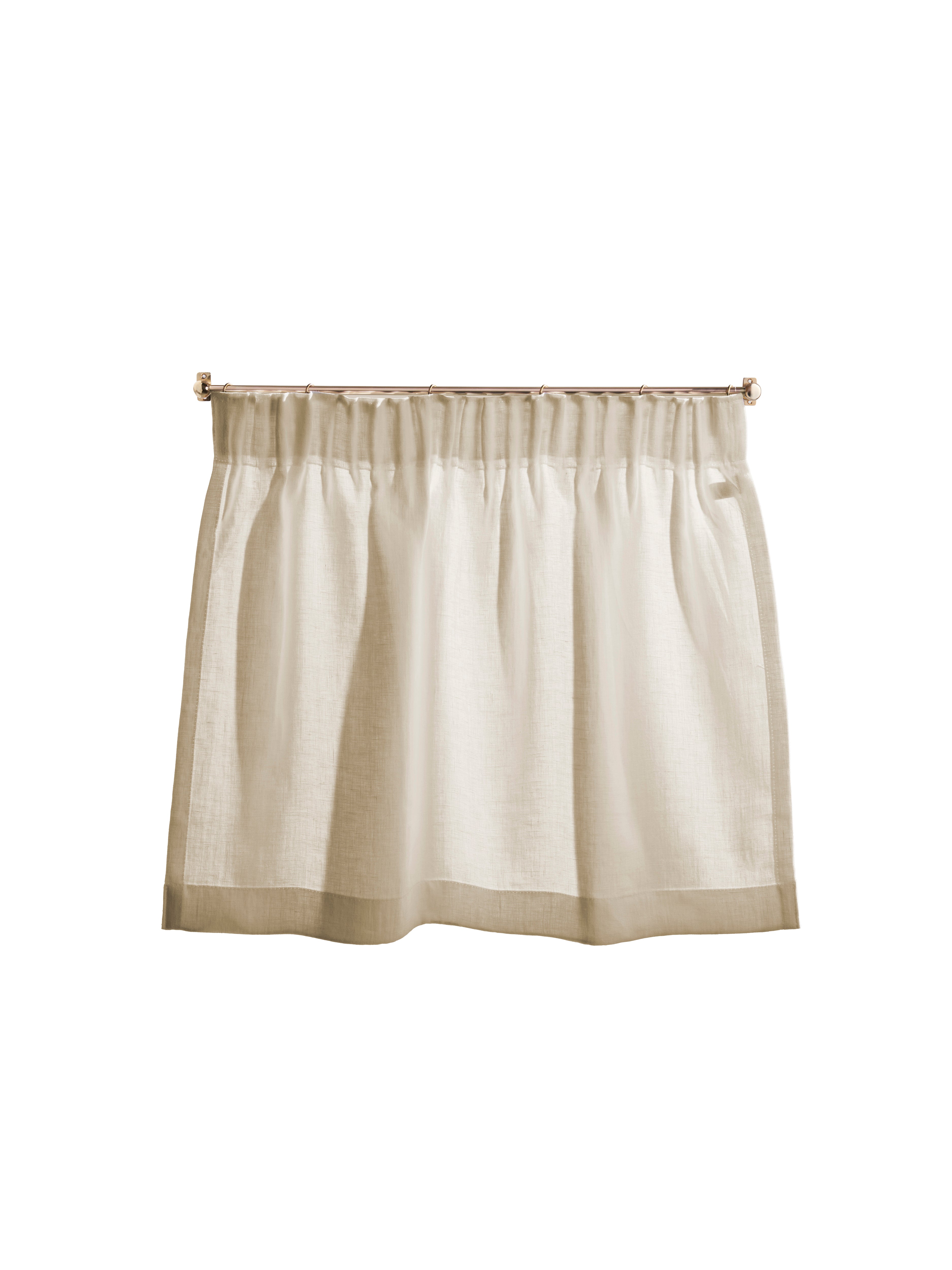 The cafe curtain - soft washed linen with a pleated top