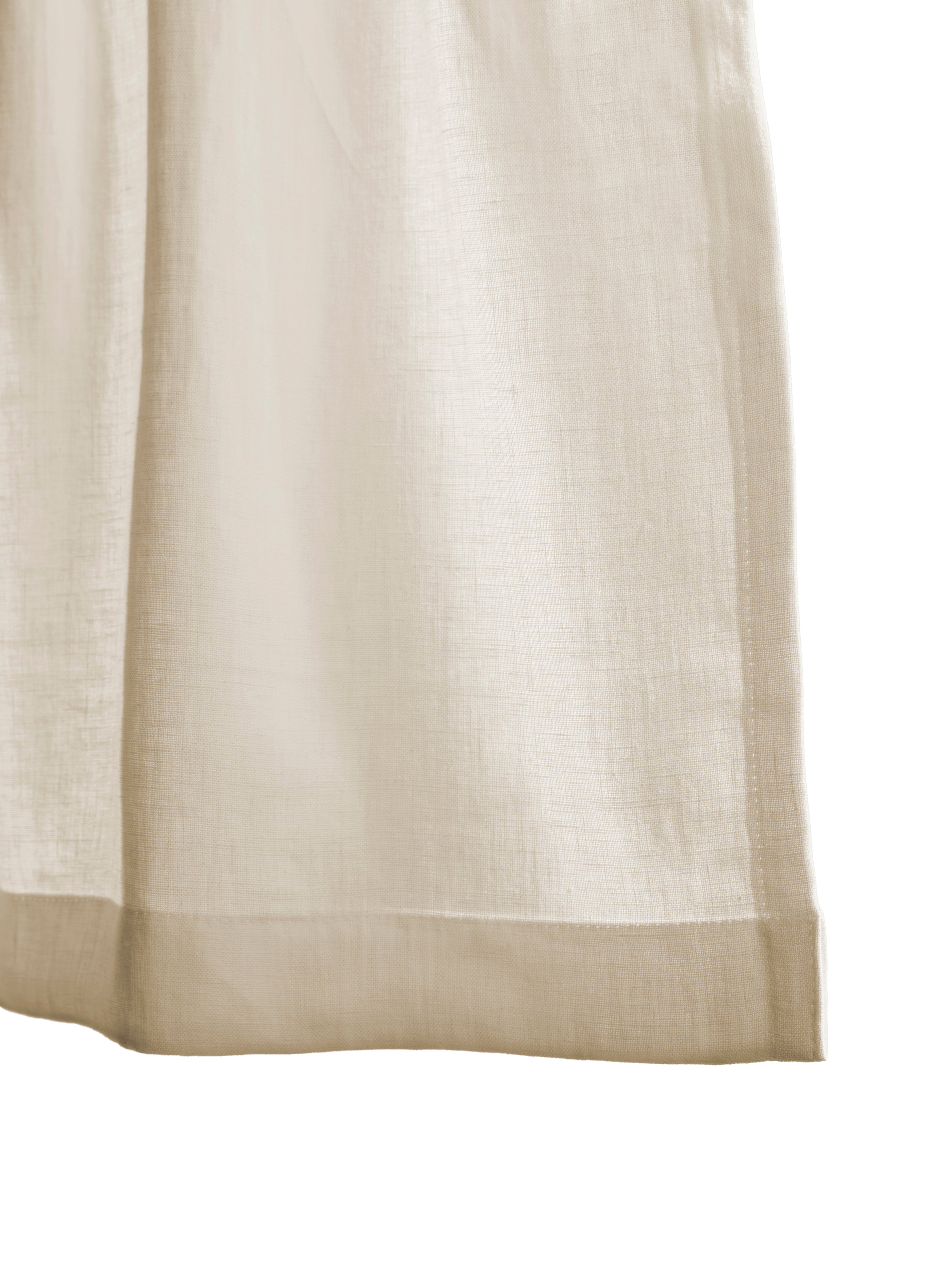 The cafe curtain - soft washed linen with a pleated top