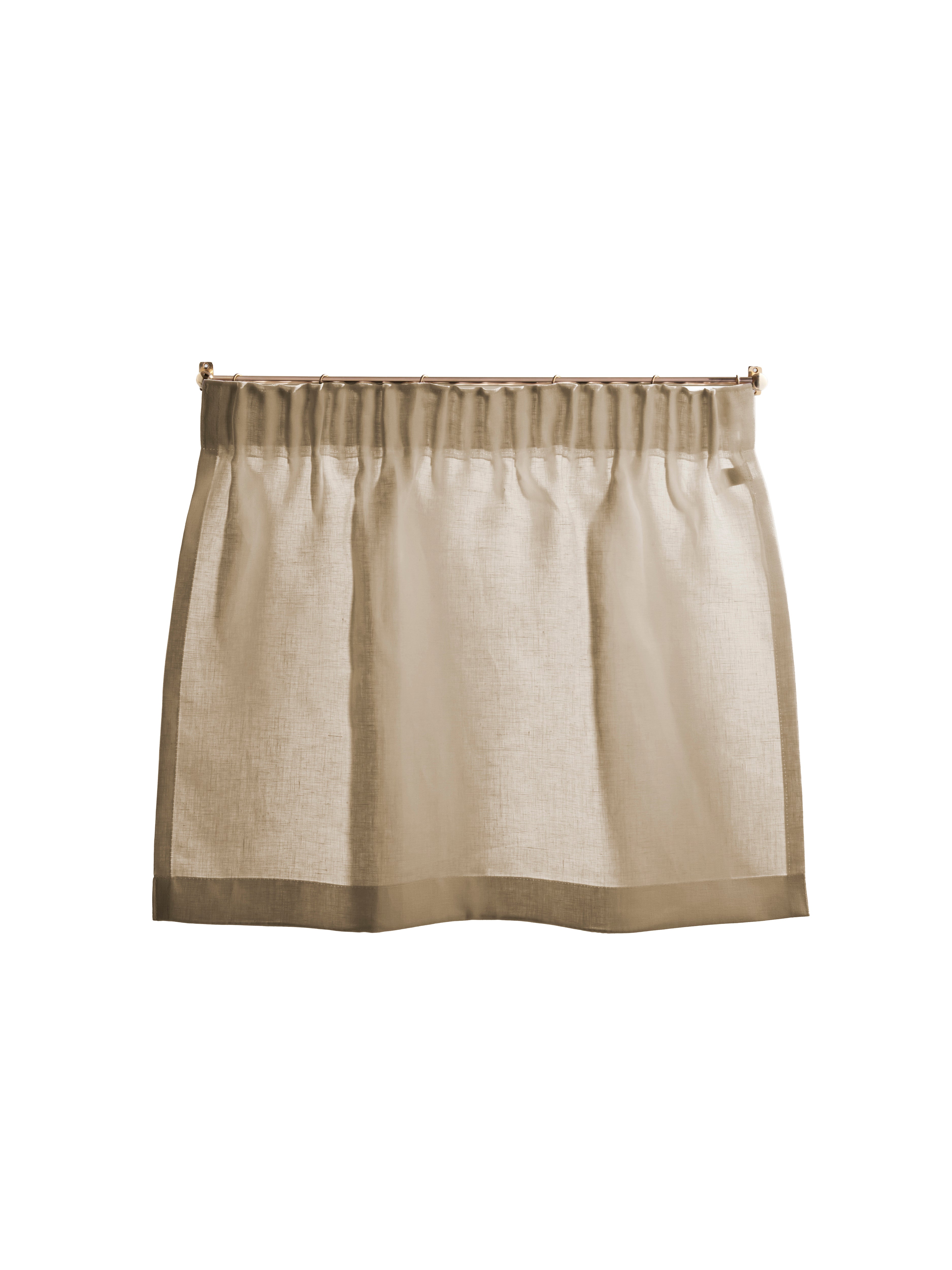 The cafe curtain - medium weight linen with a pleated top