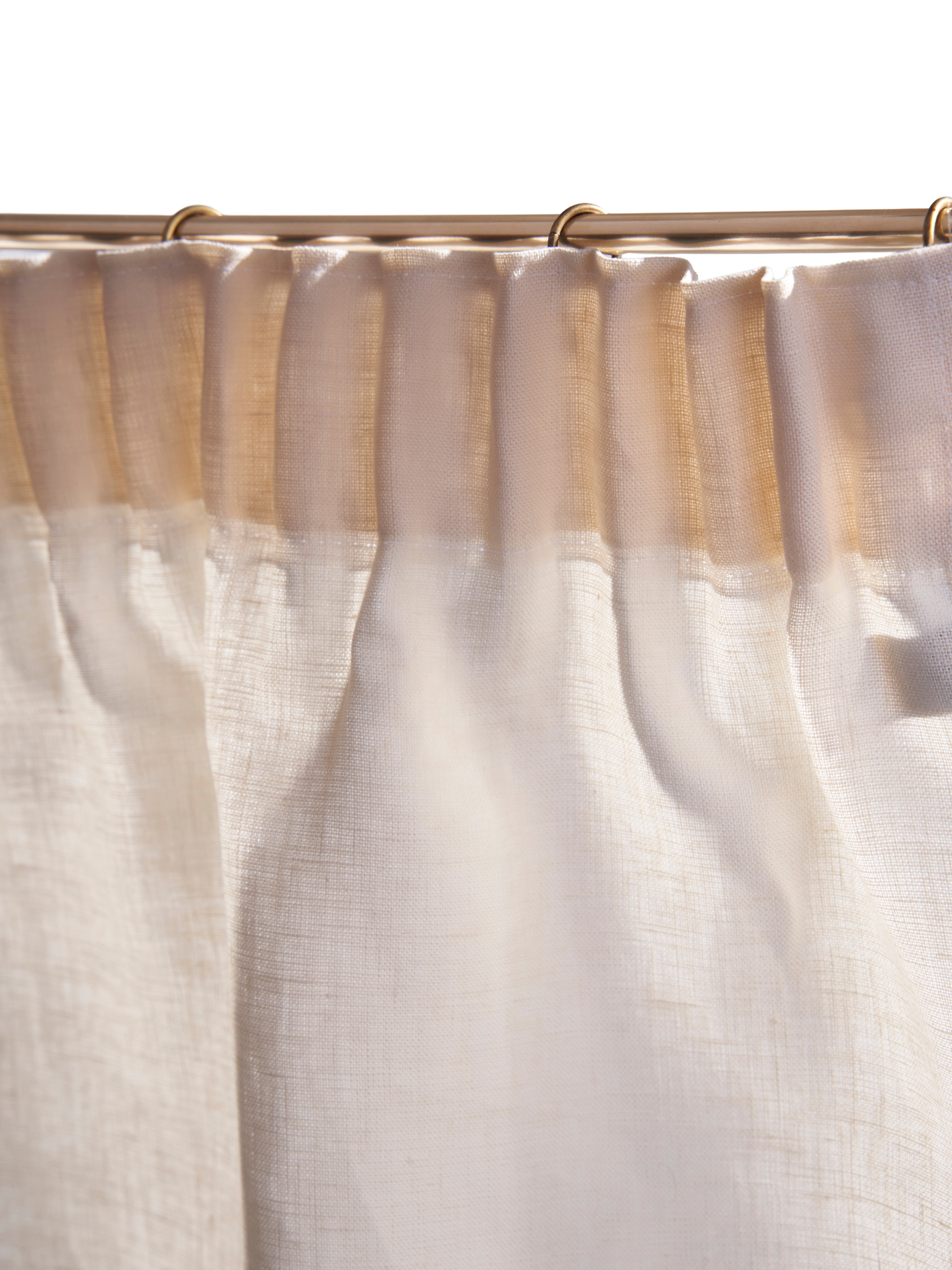The cafe curtain - medium weight linen with a pleated top