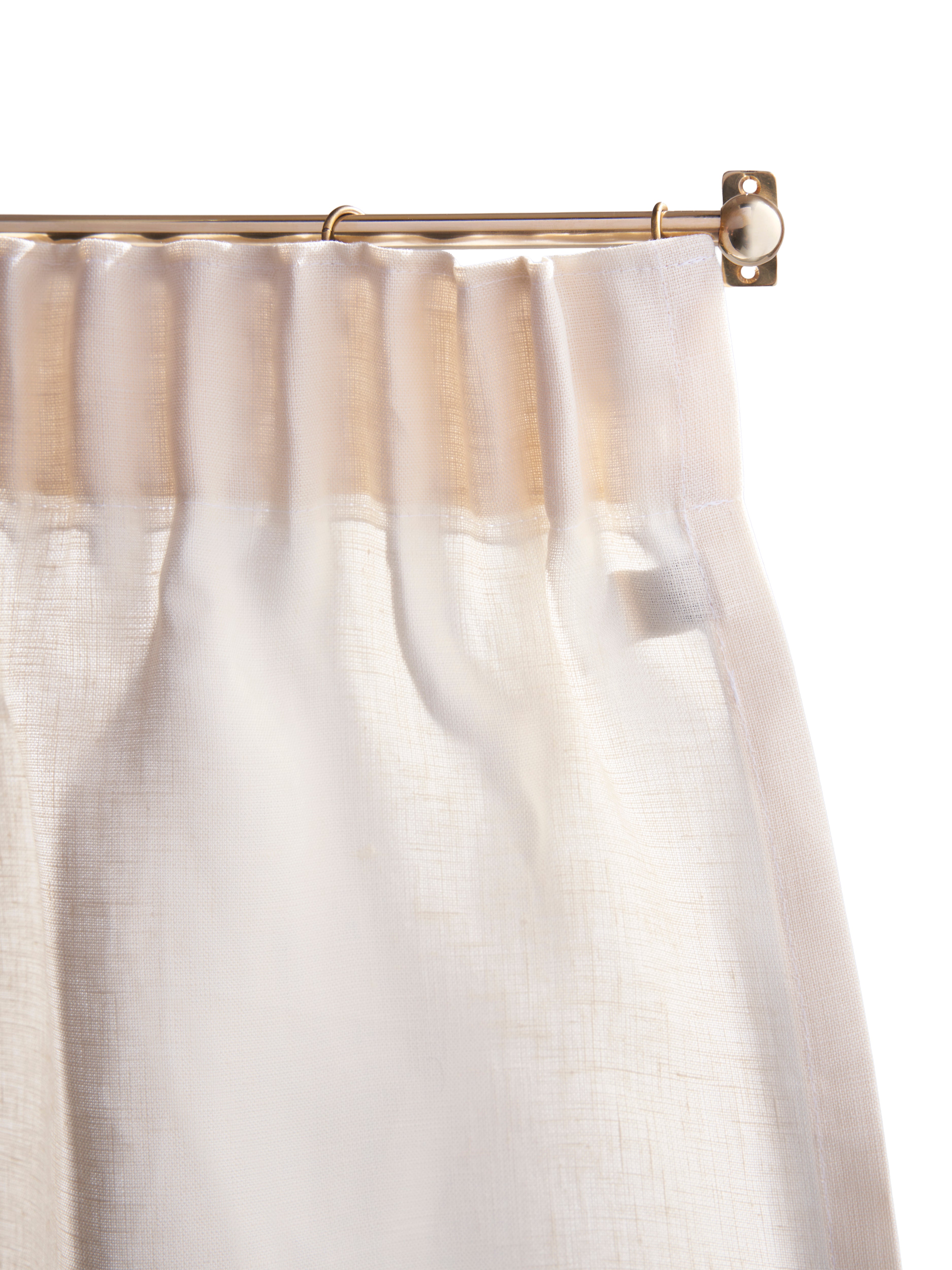 The cafe curtain - medium weight linen with a pleated top