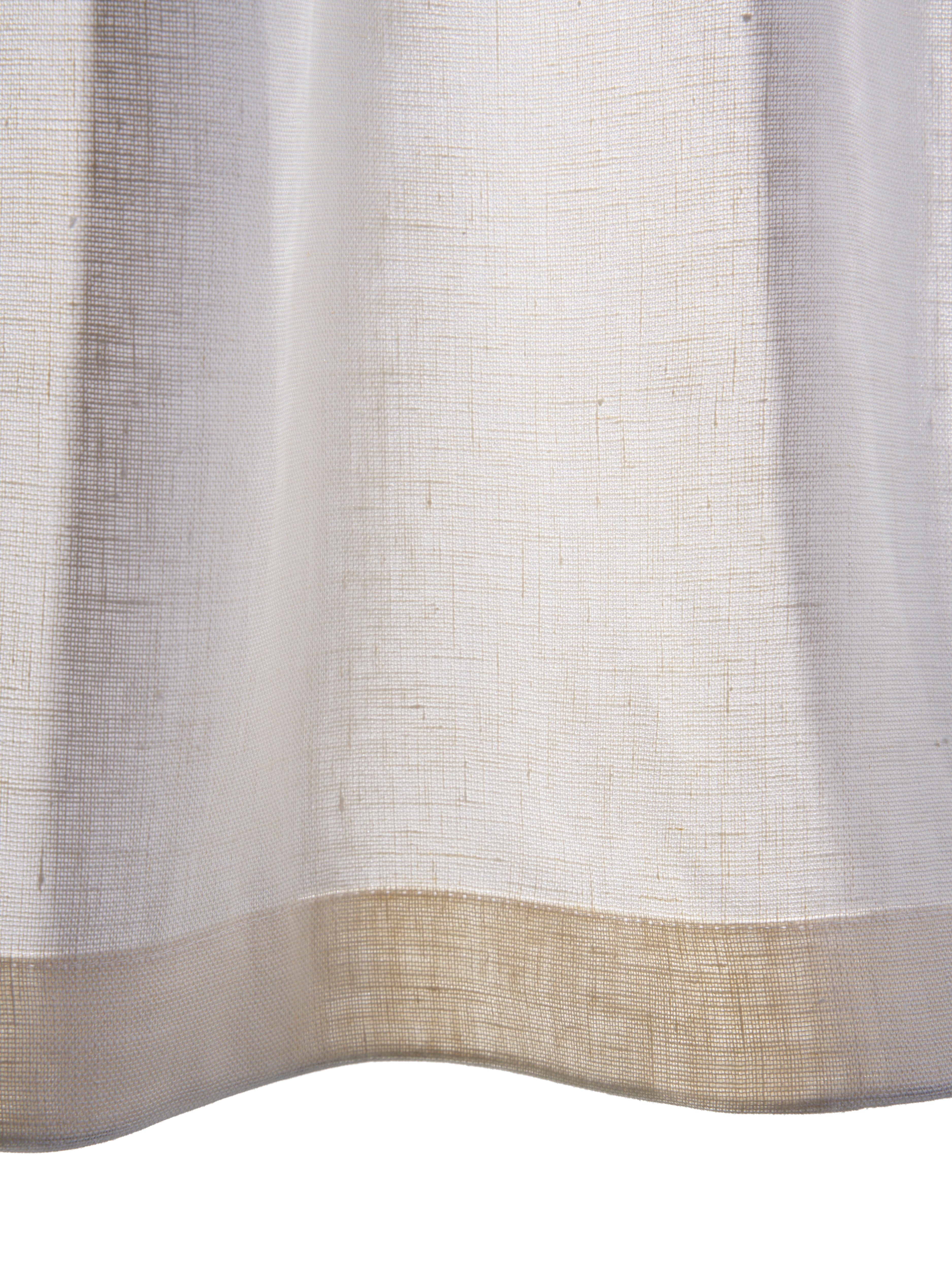 The cafe curtain - open weave linen with a pleated top