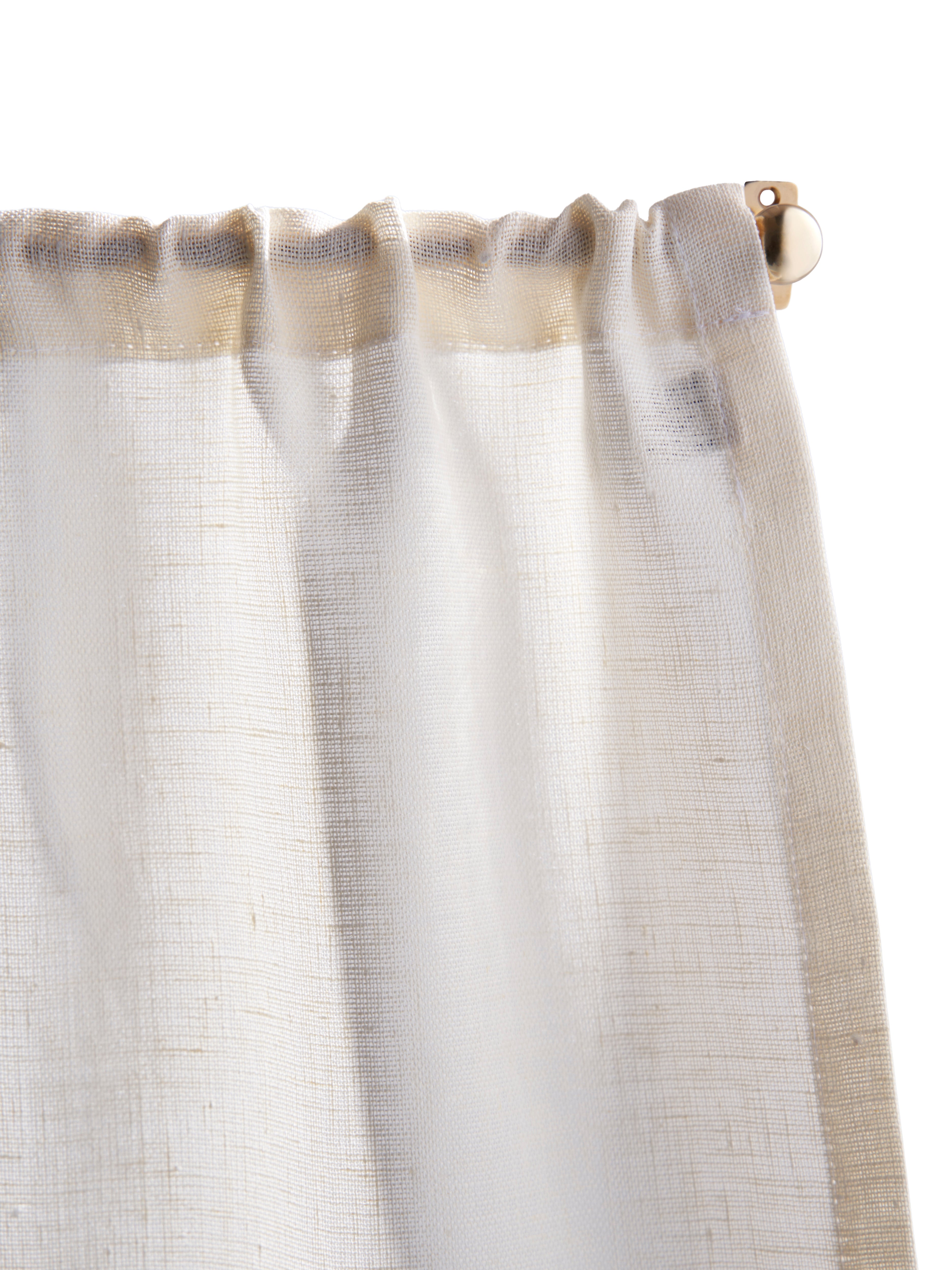 The cafe curtain - openweave linen with a pocket top