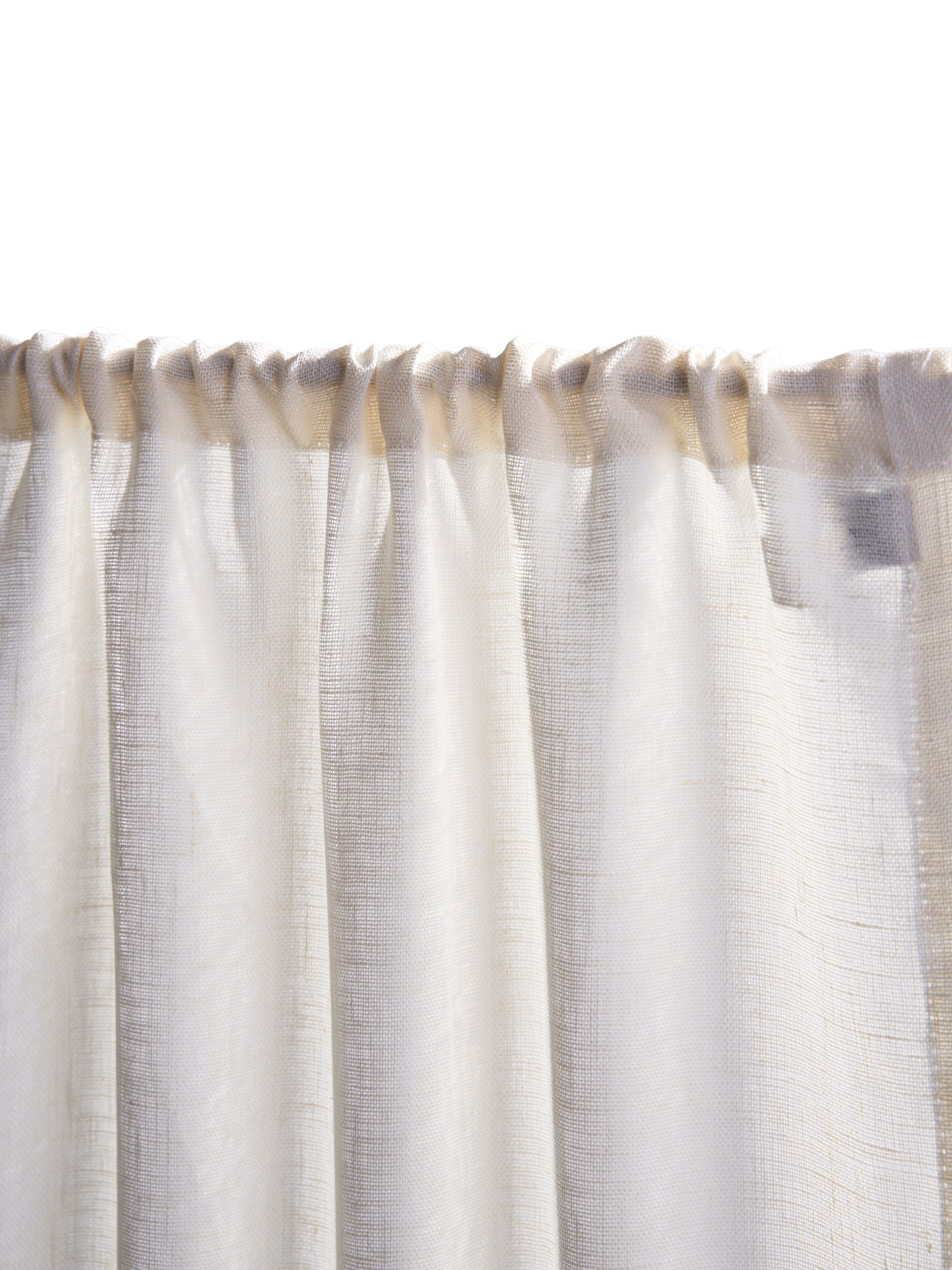The cafe curtain - openweave linen with a double pocket