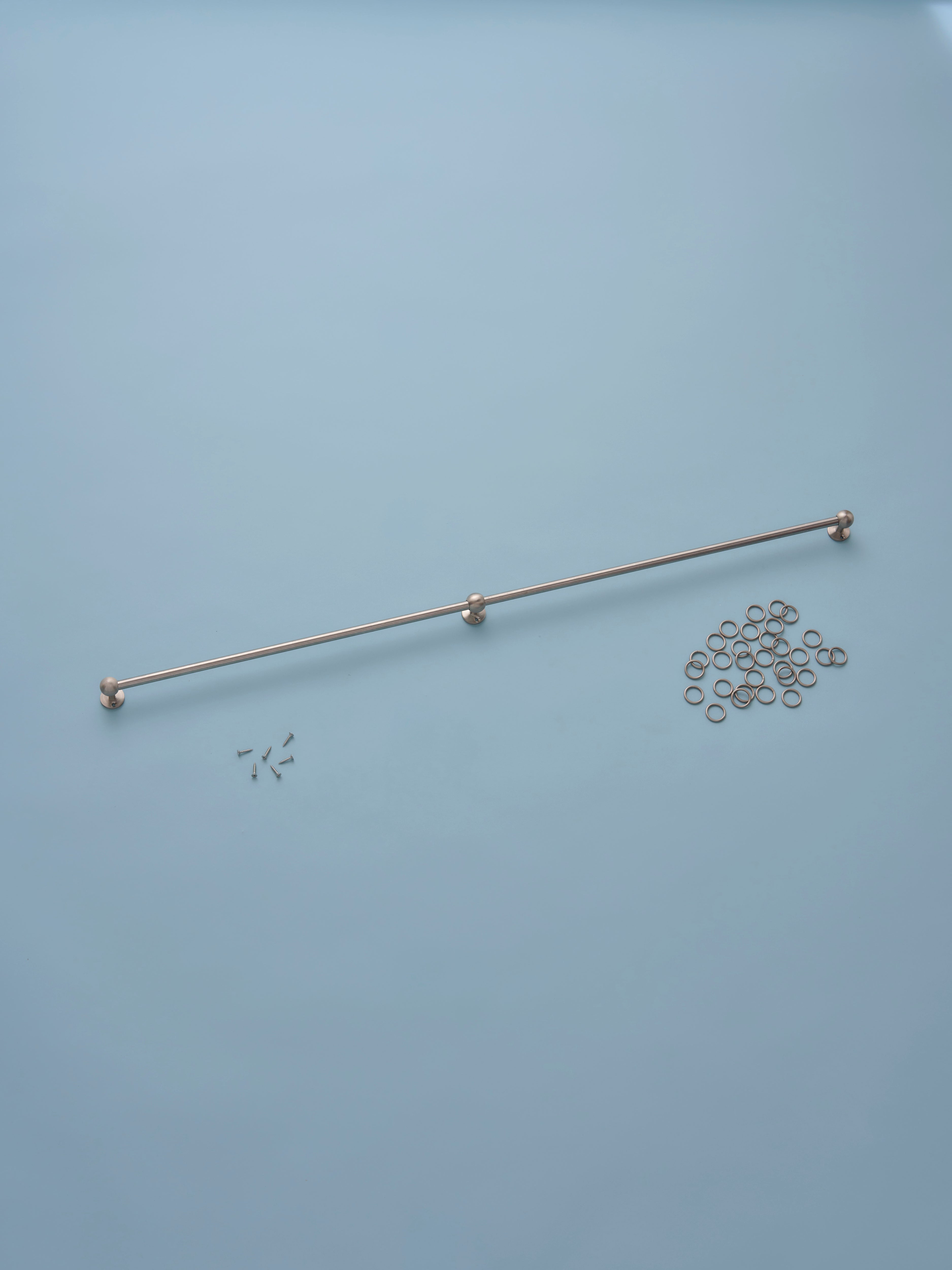 Classic cafe pole - steel - face fit with rings - 238cm