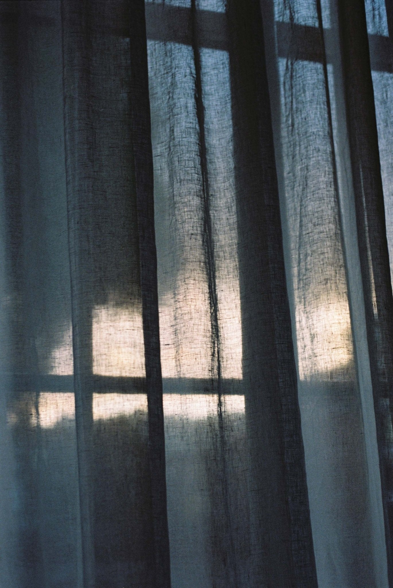 Cafe curtain 67 - pleated top - elderfield in turpentine - Pole Width 55cm x Drop 52m - East London Cloth