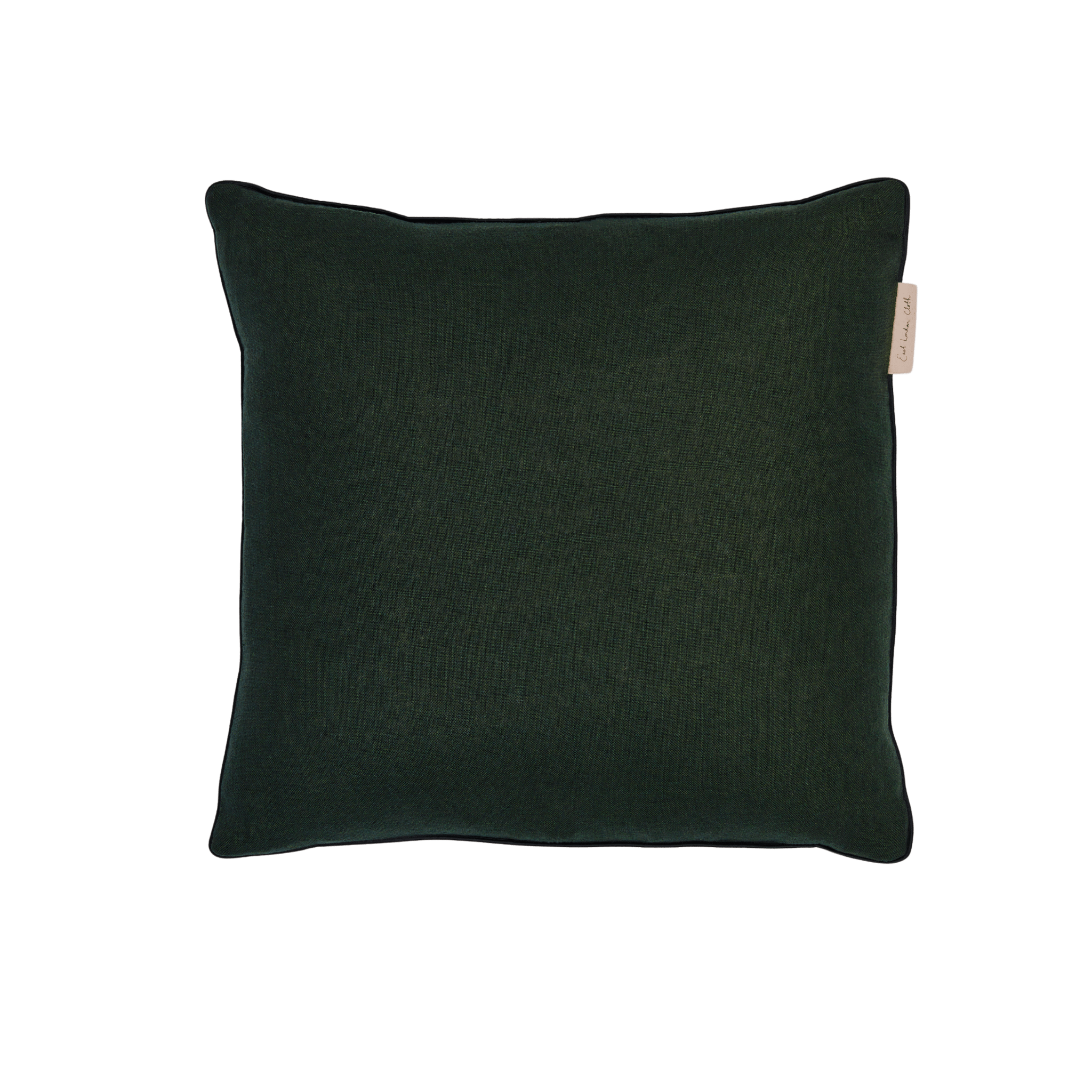 Hanbury Laundered Myrtle - contrast piped cushion - 40 x 40 - East London Cloth