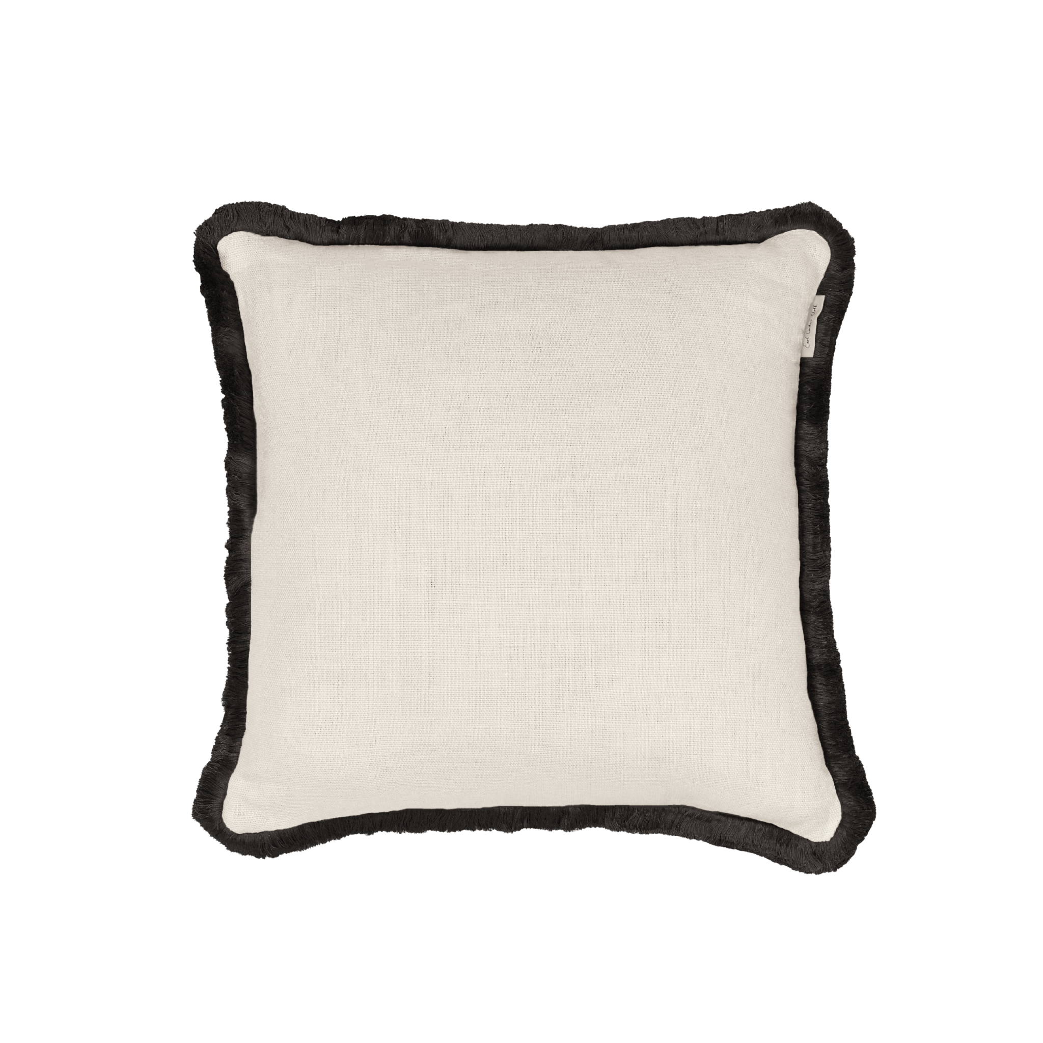 Heavyweight Huddleston Cream - fringed cushion - 40 x 40 - East London Cloth