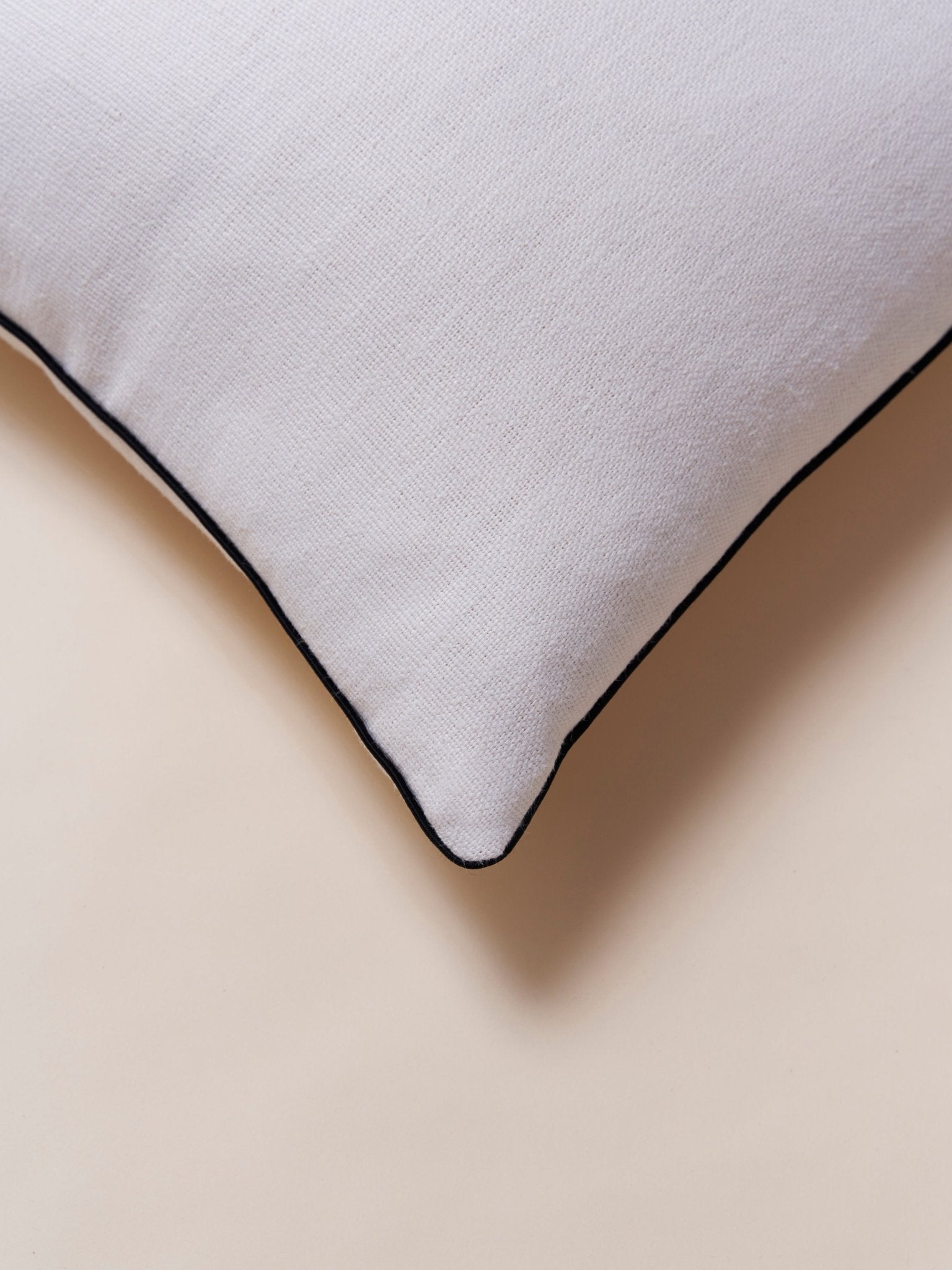 Heavyweight Huddleston Cream - piped cushion - East London Cloth