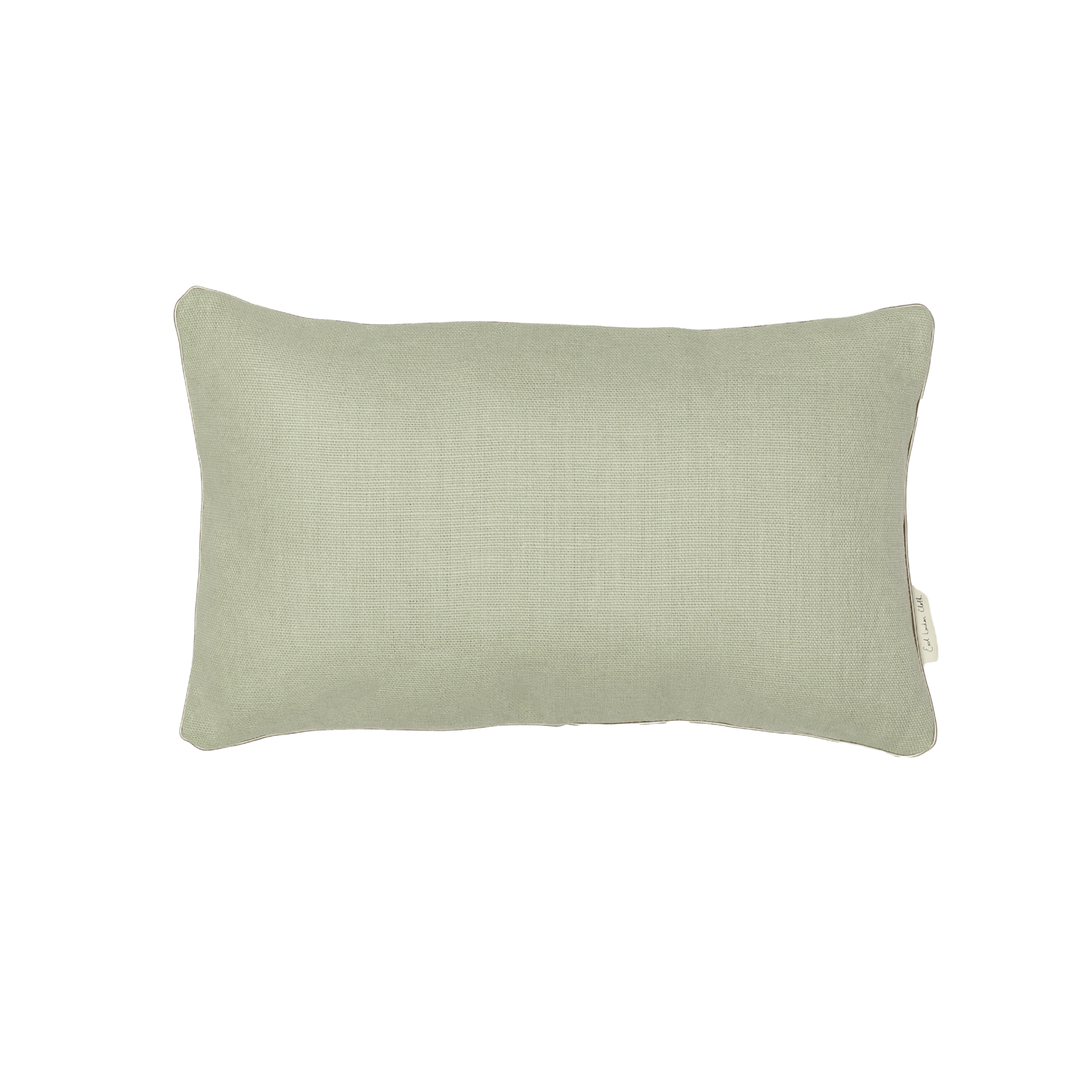 Heavyweight Middleton green - contrast piped lumbar - 45 x 35 - East London Cloth