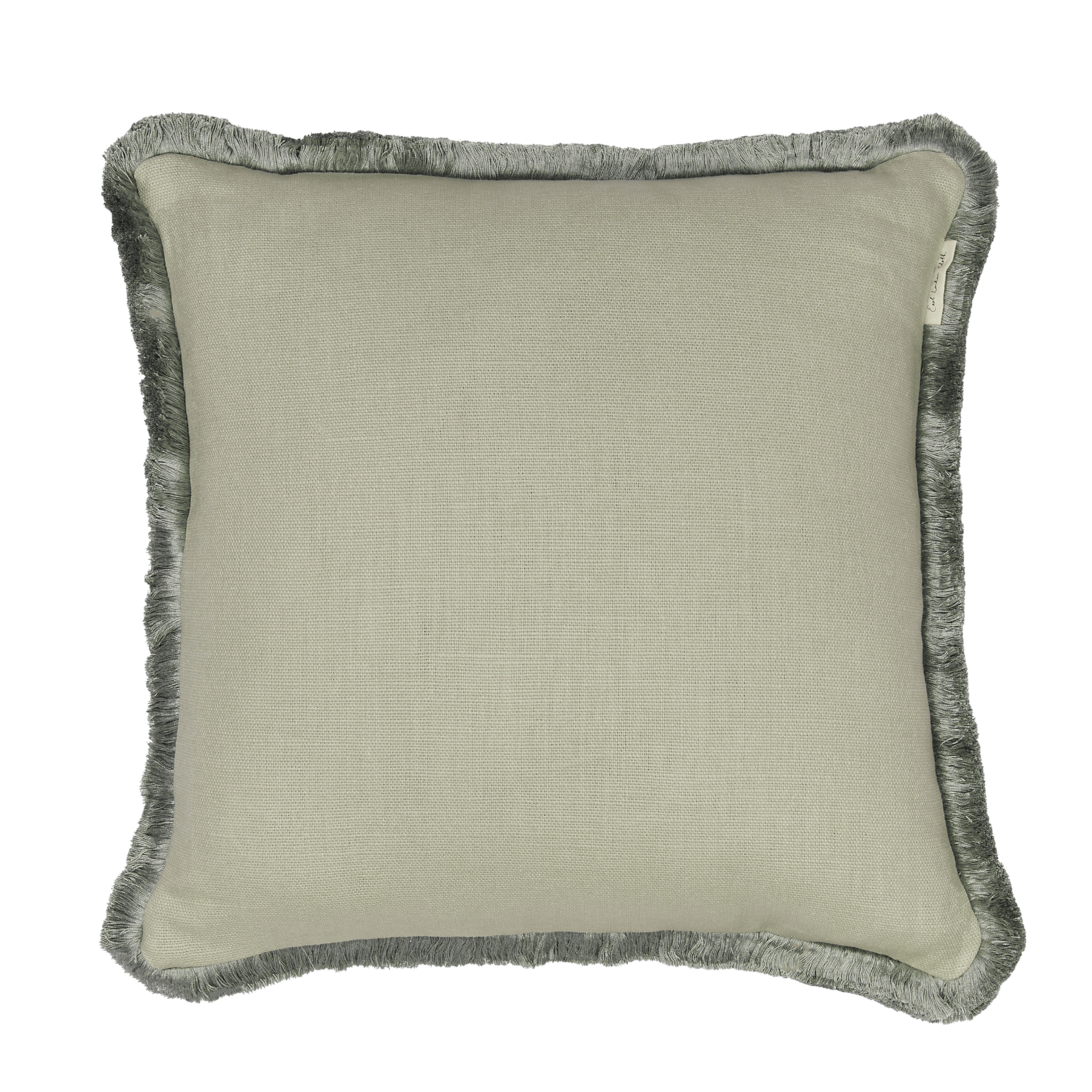 Heavyweight Middleton Green - fringed cushion - 50 x 50 - East London Cloth