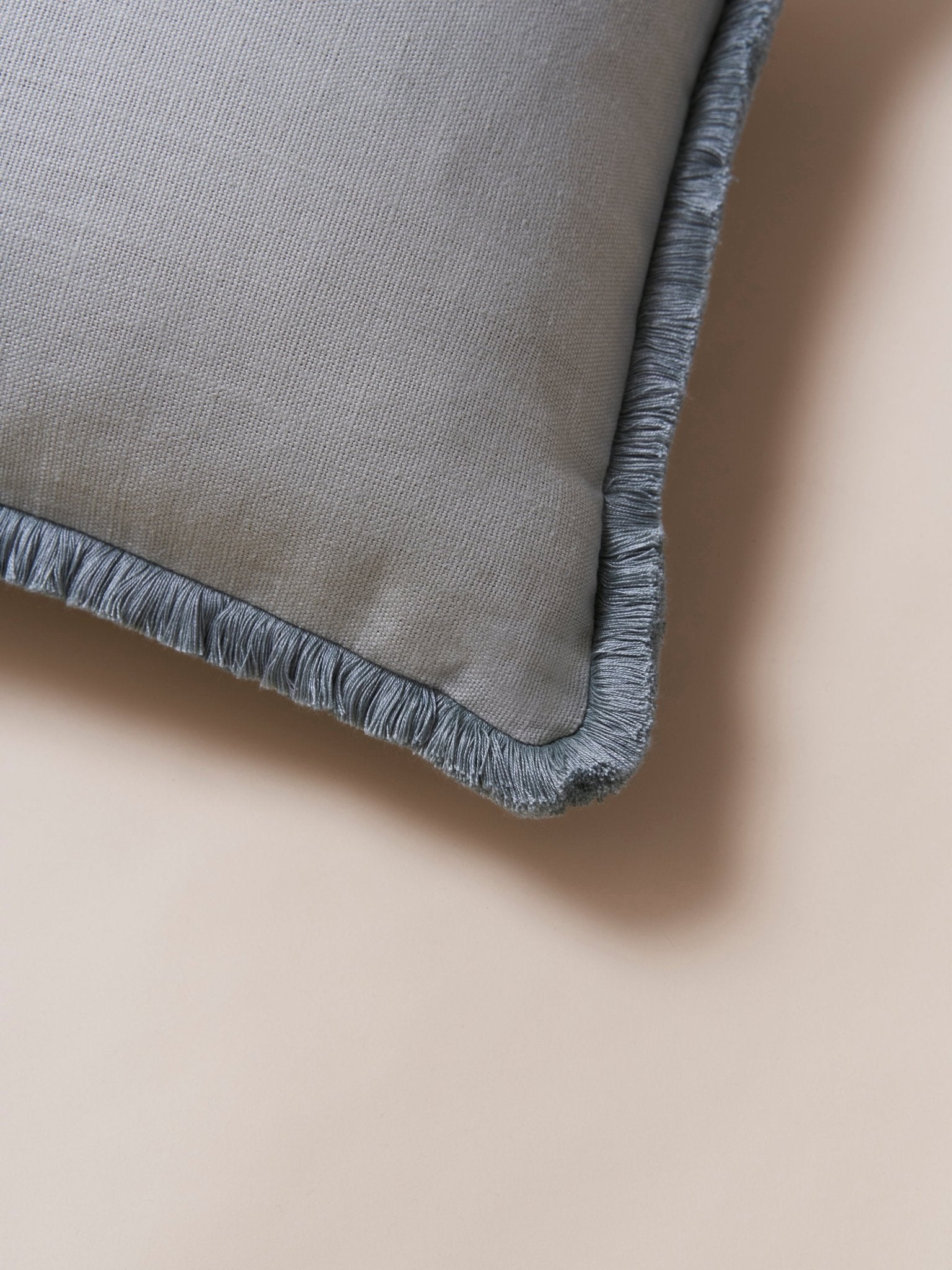 Heavyweight Middleton Green - fringed cushion - East London Cloth