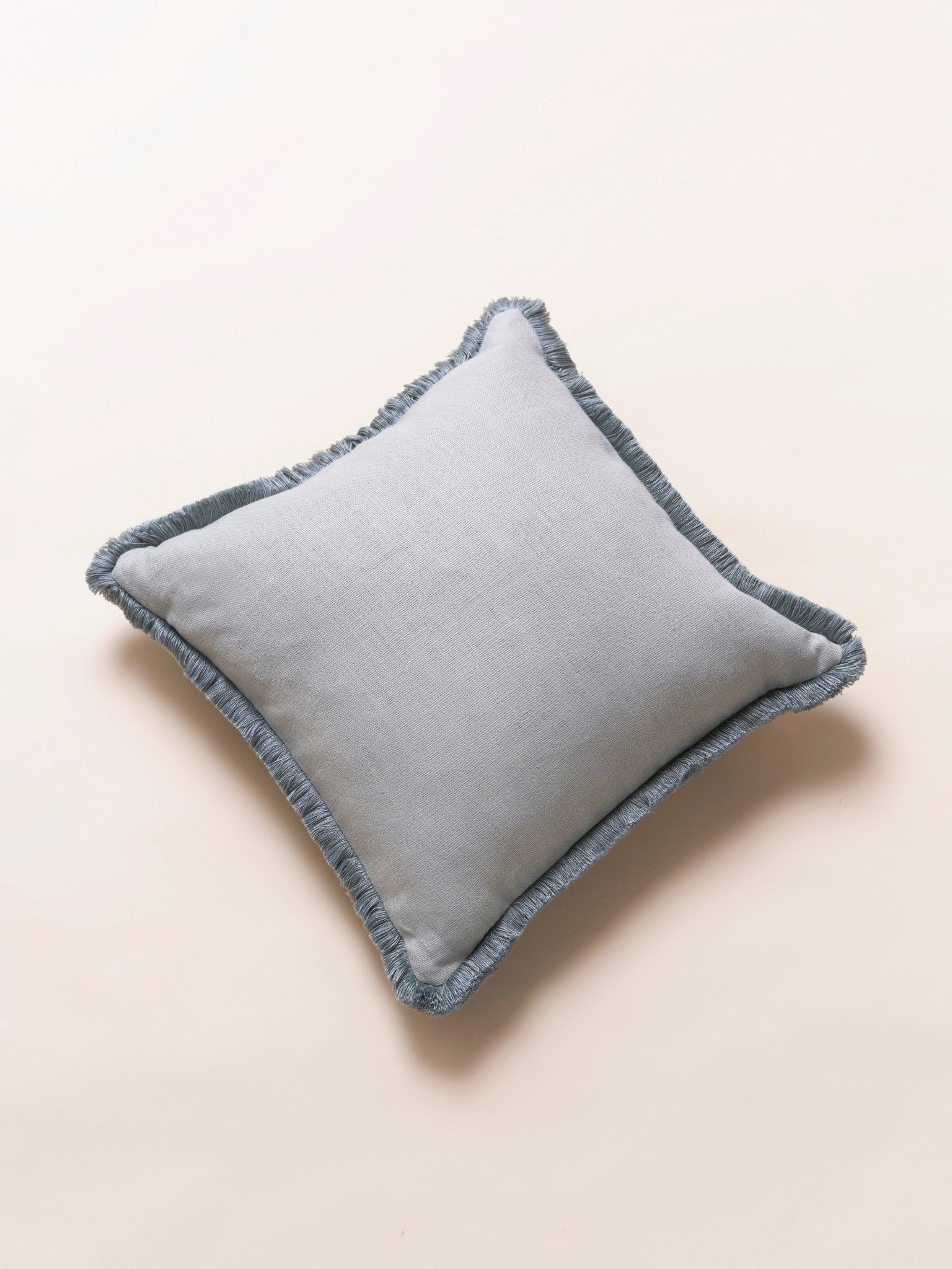 Heavyweight Middleton Green - fringed cushion - East London Cloth