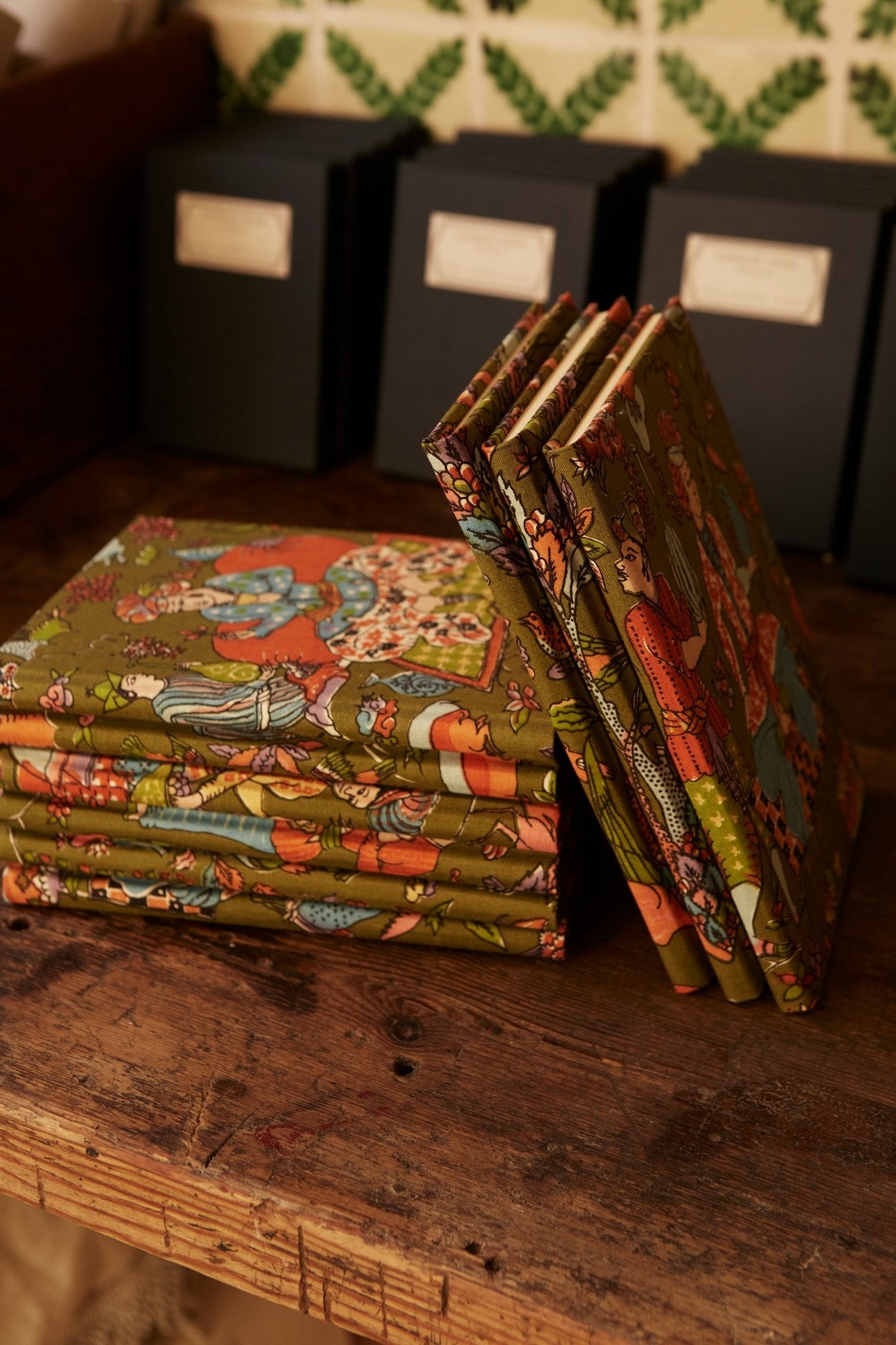 Indian block print bound notebook - A5 - East London Cloth