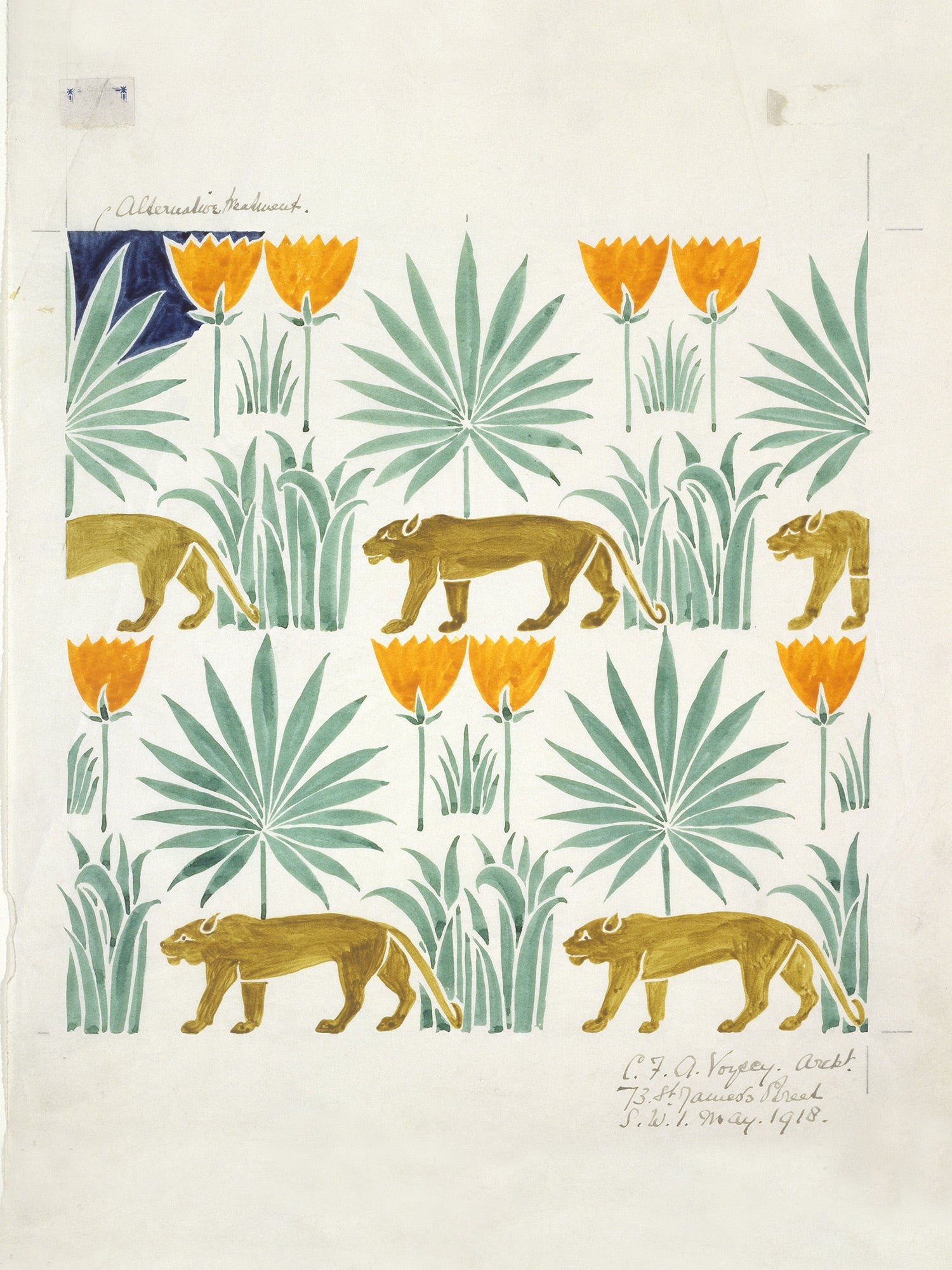 Lioness & palms (1918) - midday - East London Cloth