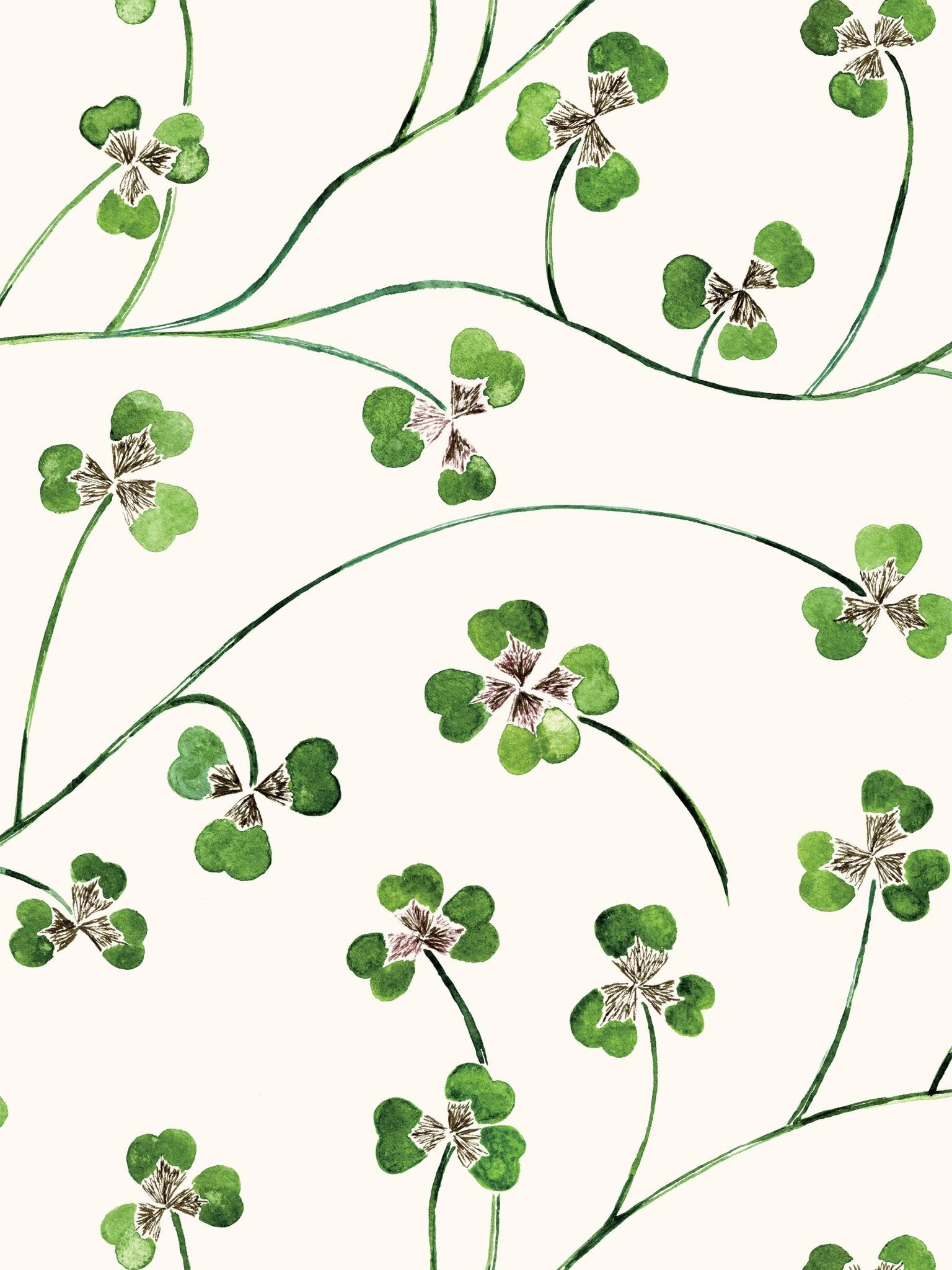 Lucky leaf (large scale) - clover lawn - East London Cloth